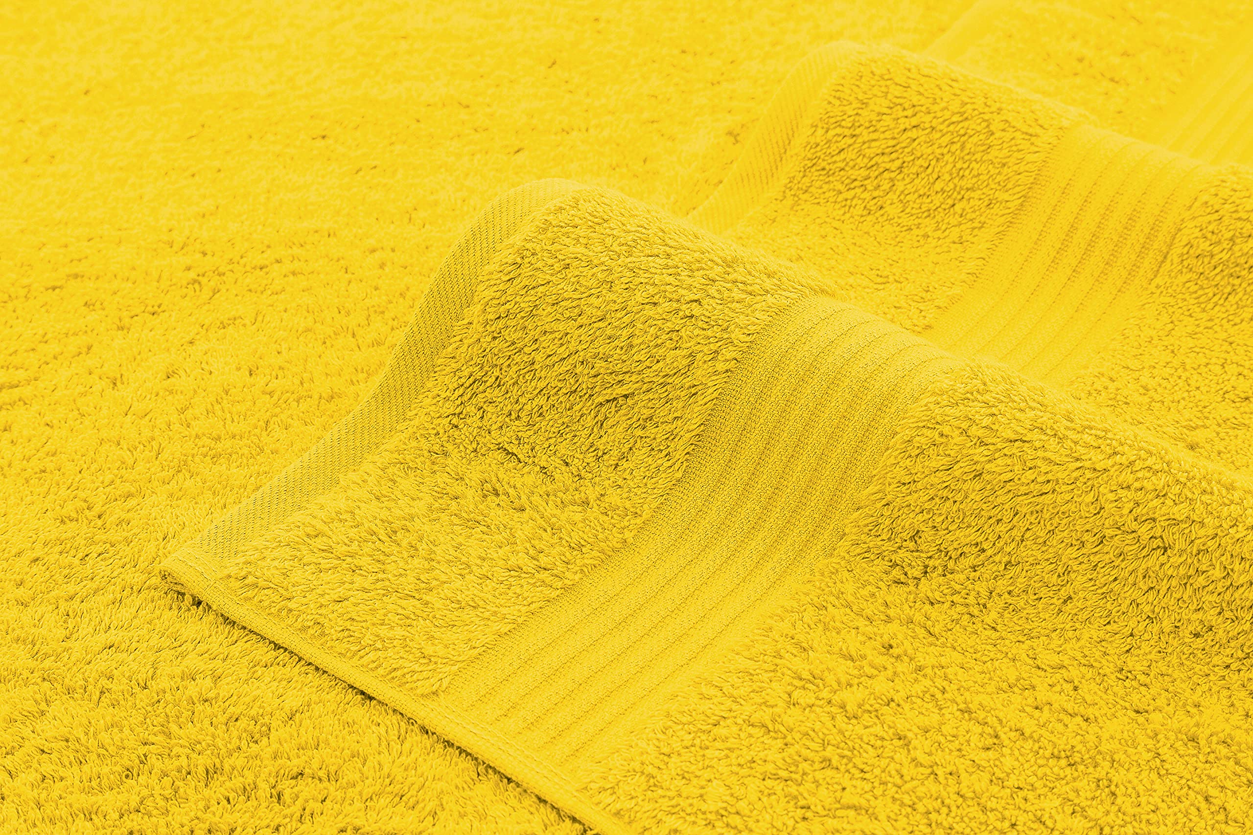 Premium 100% Cotton Turkish 6-Piece Bath Towel Set - 2 Bath Towels, 2 Hand Towels & 2 Washcloths - Ultra Soft & Absorbent Luxury Bathroom Essentials in Yellow - Perfect for Spa, Hotel & Home Use