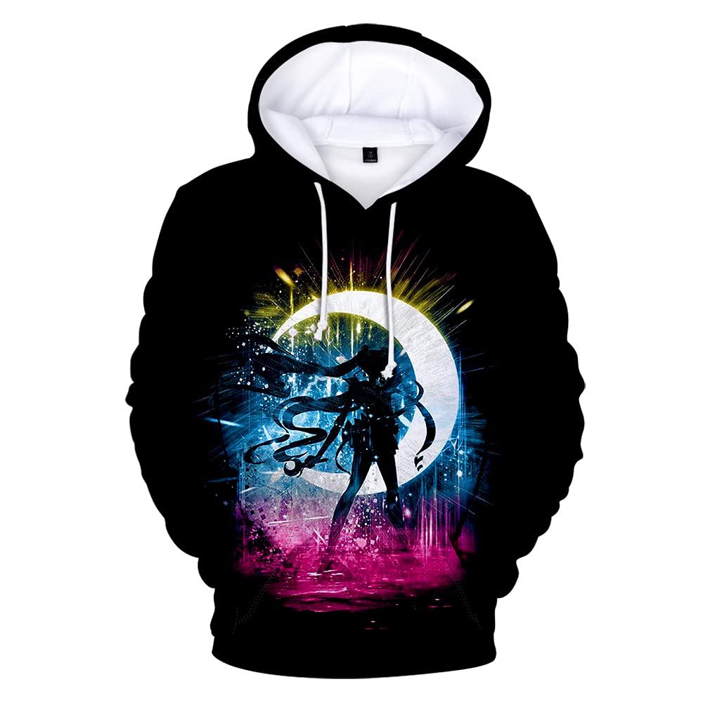 Anime Hoodie Sailor Girl - Women & Men's Manga Pullover Sweatshirt with Hood & Long Sleeve | Casual Cosplay, Anime Convention, Streetwear Fashion
