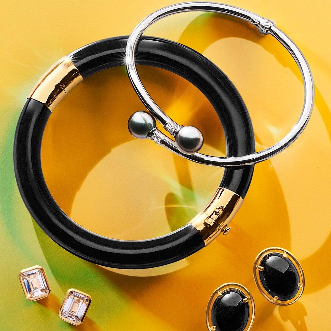 Black Jade Pacific Bangle - Elegant Handmade Jewelry for Women | Perfect for Casual Wear, Parties & Special Occasions