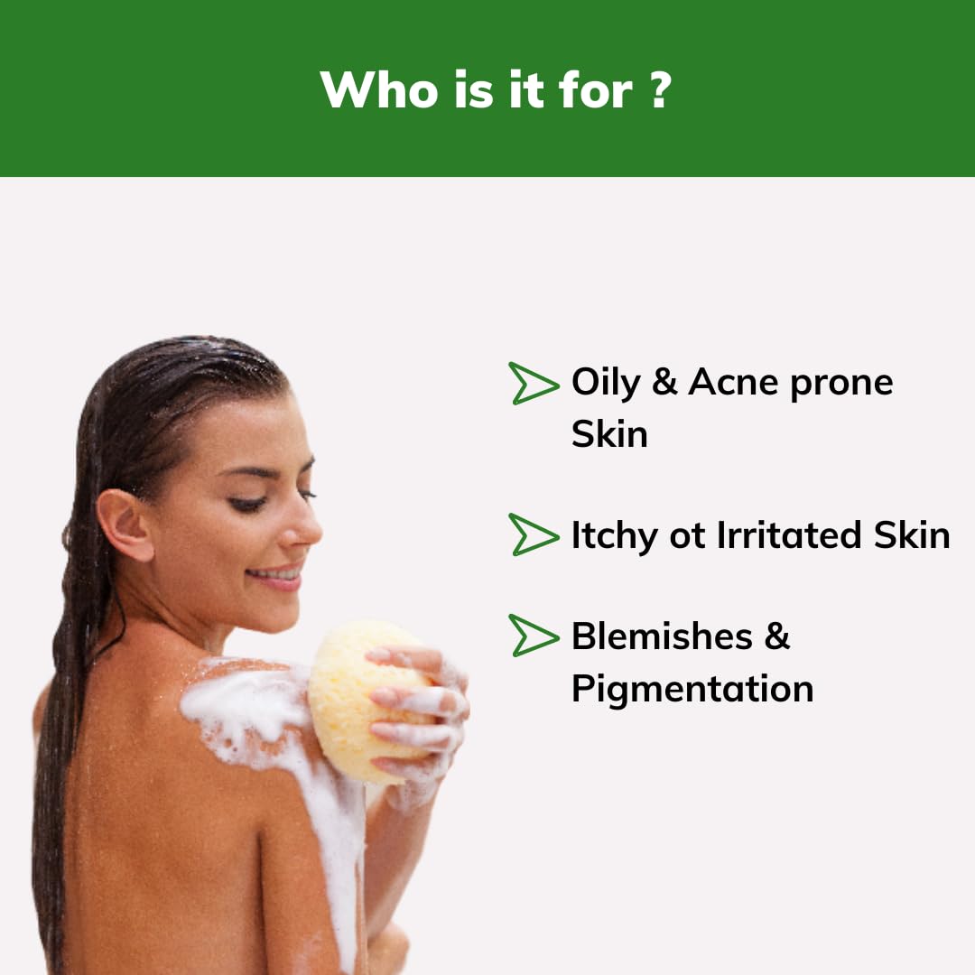 Biosaga NTEA Body Wash with Neem & Tea Tree Extract - Mild Herbal Cleanser for Oily & Acne-Prone Skin - Hydrating Anti-Pollutant Acne Treatment for Men & Women (300ml) - Perfect for Daily Shower & Post-Workout Skin Care