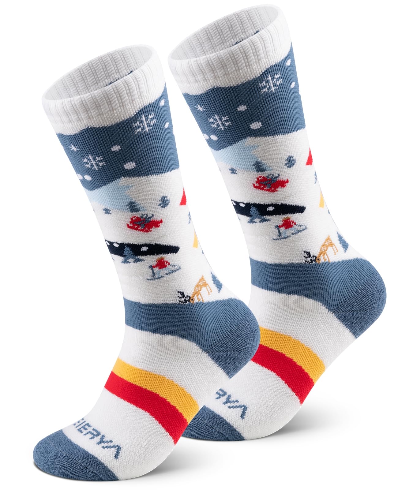 Kids Merino Wool Ski Socks - Warm Knee-High Winter Snow Socks for Boys & Girls (1/3 Pairs) - Perfect for Skiing, Snowboarding & Cold Weather Activities
