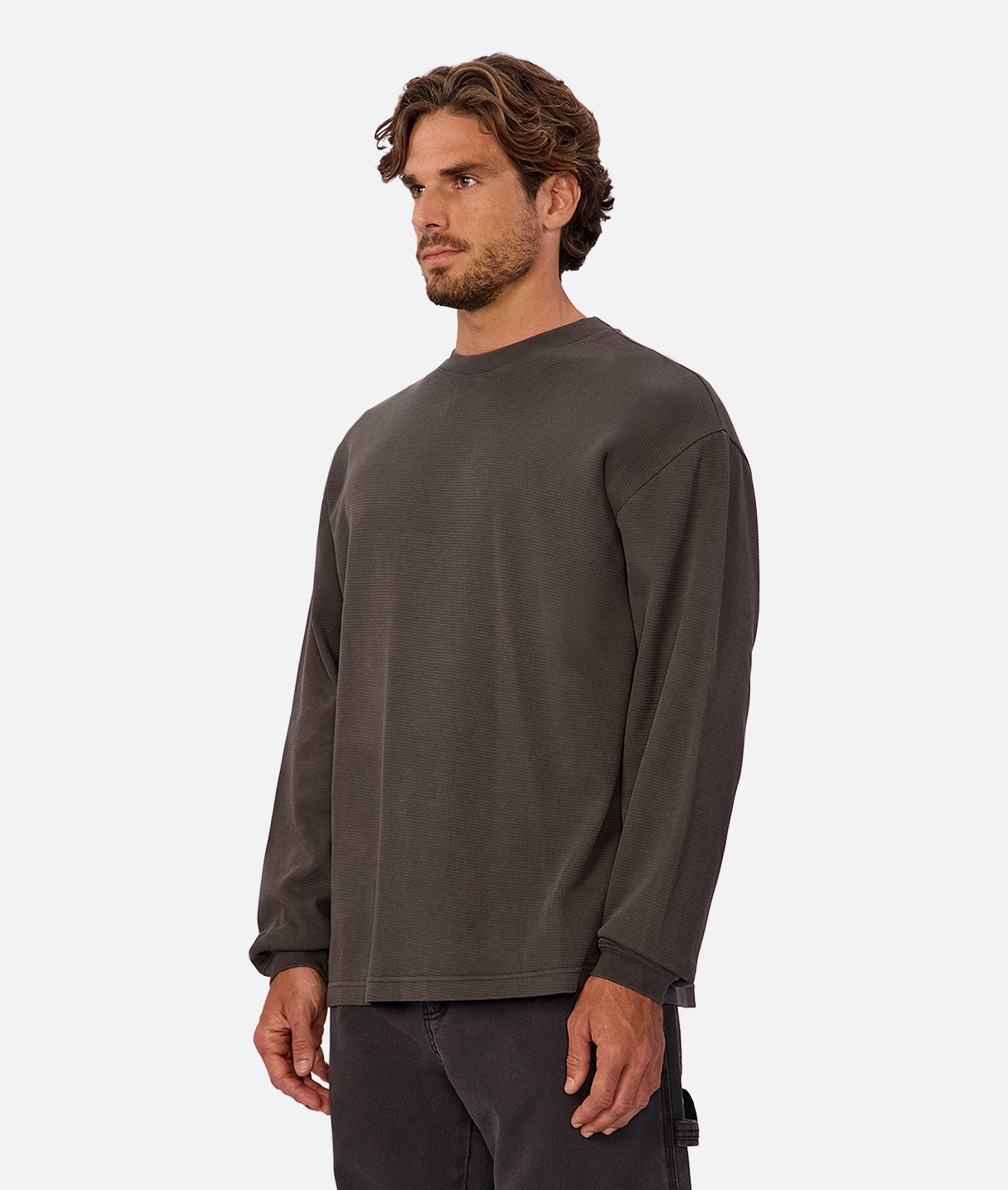 Premium Marlon Long Sleeve T-Shirt for Men - Soft Cotton Comfort Fit in Onyx Black | Ideal for Casual Wear, Layering & Outdoor Activities