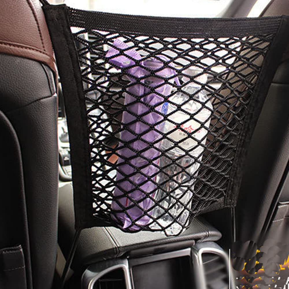 Universal Car Seat Storage Net Pocket - Organizer for Car Back Seat, Trunk & Door - Durable Mesh Storage Bag for Toys, Snacks, Water Bottles & More - Perfect for Road Trips, Family Travel & Daily Commute