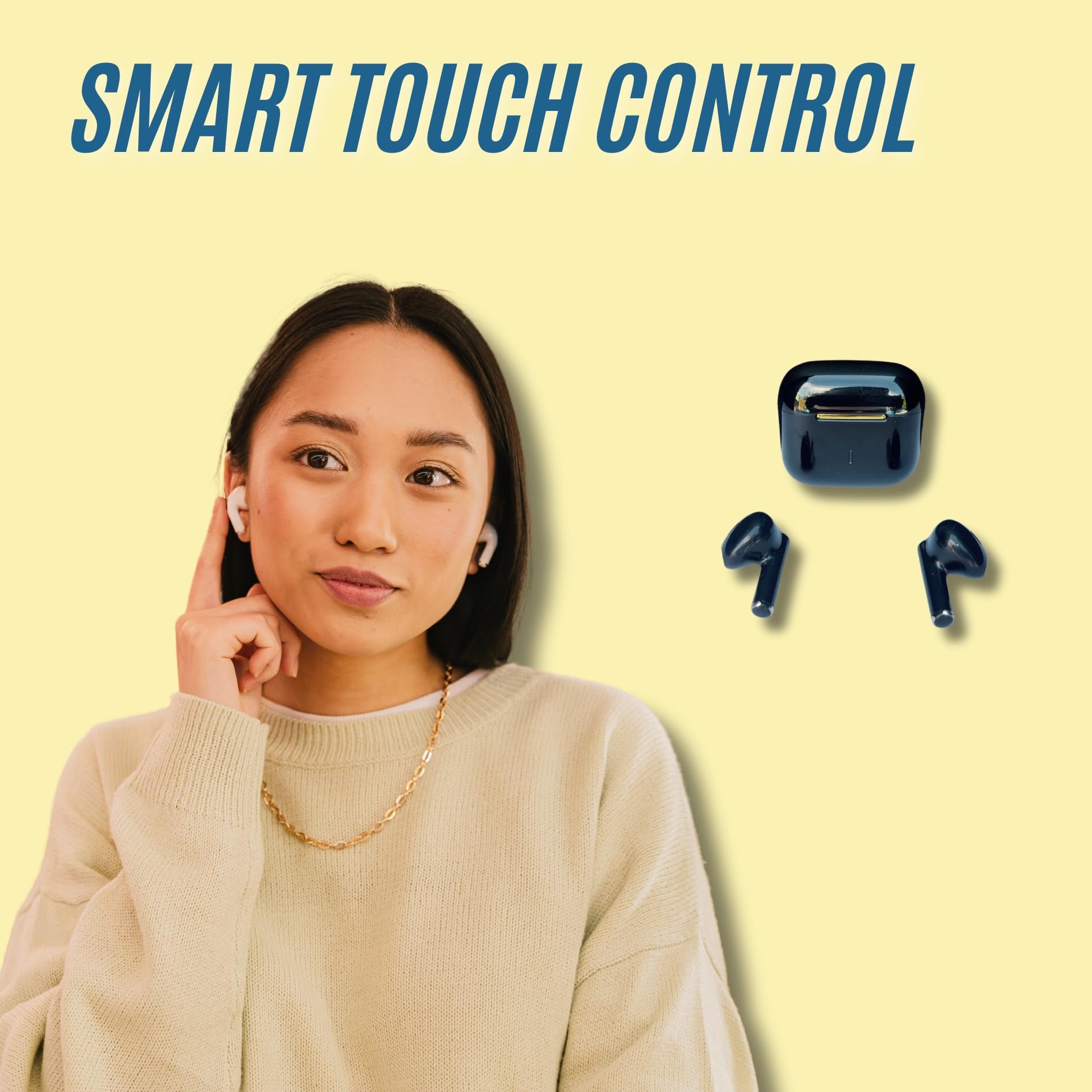 Wireless Bluetooth Earbuds with Charging Case - IPX7 Waterproof, Built-in Mic & Voice Assistant for Hands-Free Calls | Perfect for Gym, Running & Commuting