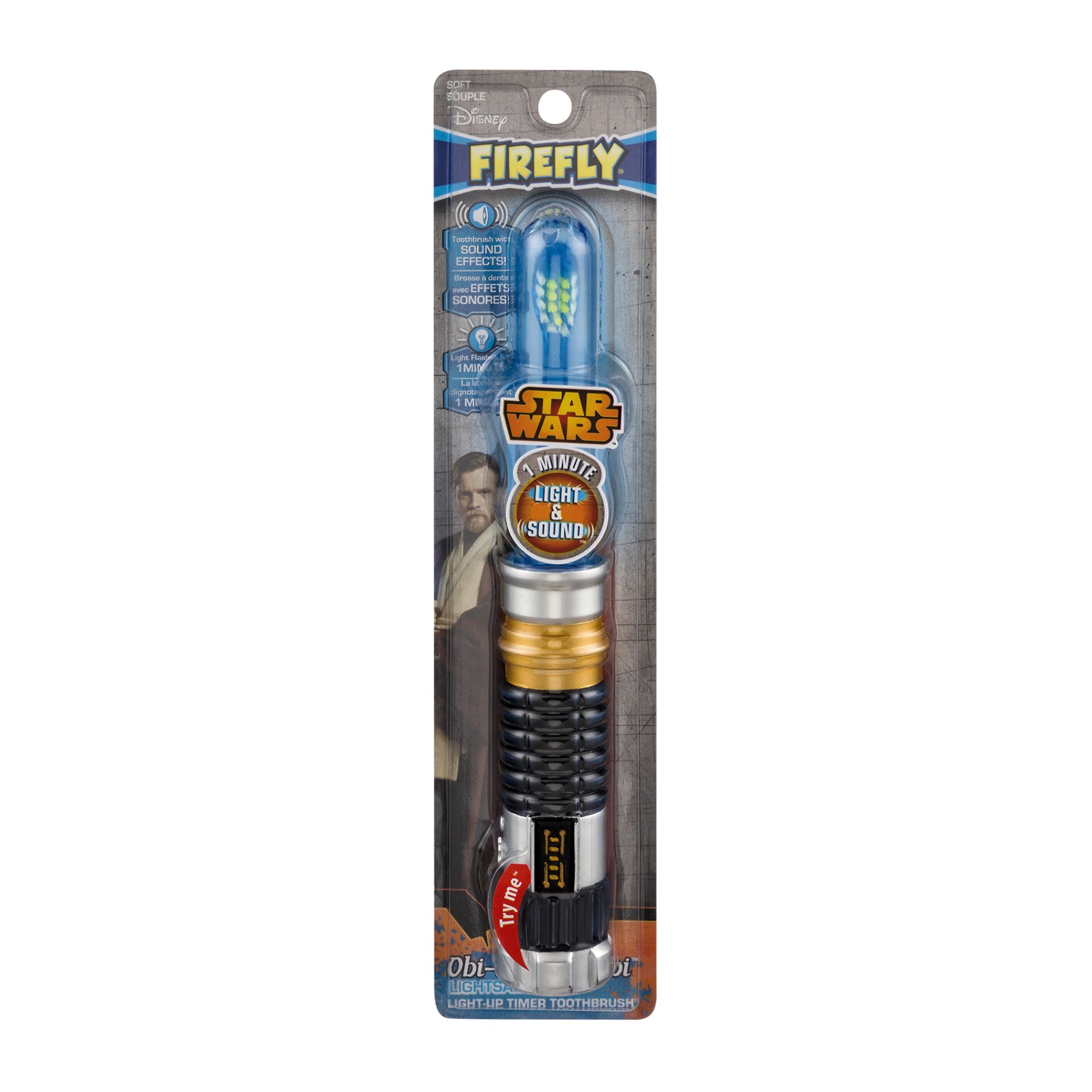 Star Wars Obi-Wan Kenobi Light-Up Electric Toothbrush with 1-Minute Timer - 3 Pack for Kids & Adults - Perfect for Star Wars Fans & Oral Care - Great for Gifts, Travel, and Daily Brushing Routine