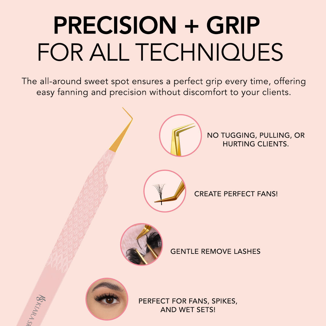90 Degree Angle Fiber Grip Tweezer - Precision ESD Safe Tweezers for Electronics Repair, Jewelry Making & Crafting - Ideal for PCB, Watch, and Small Component Handling