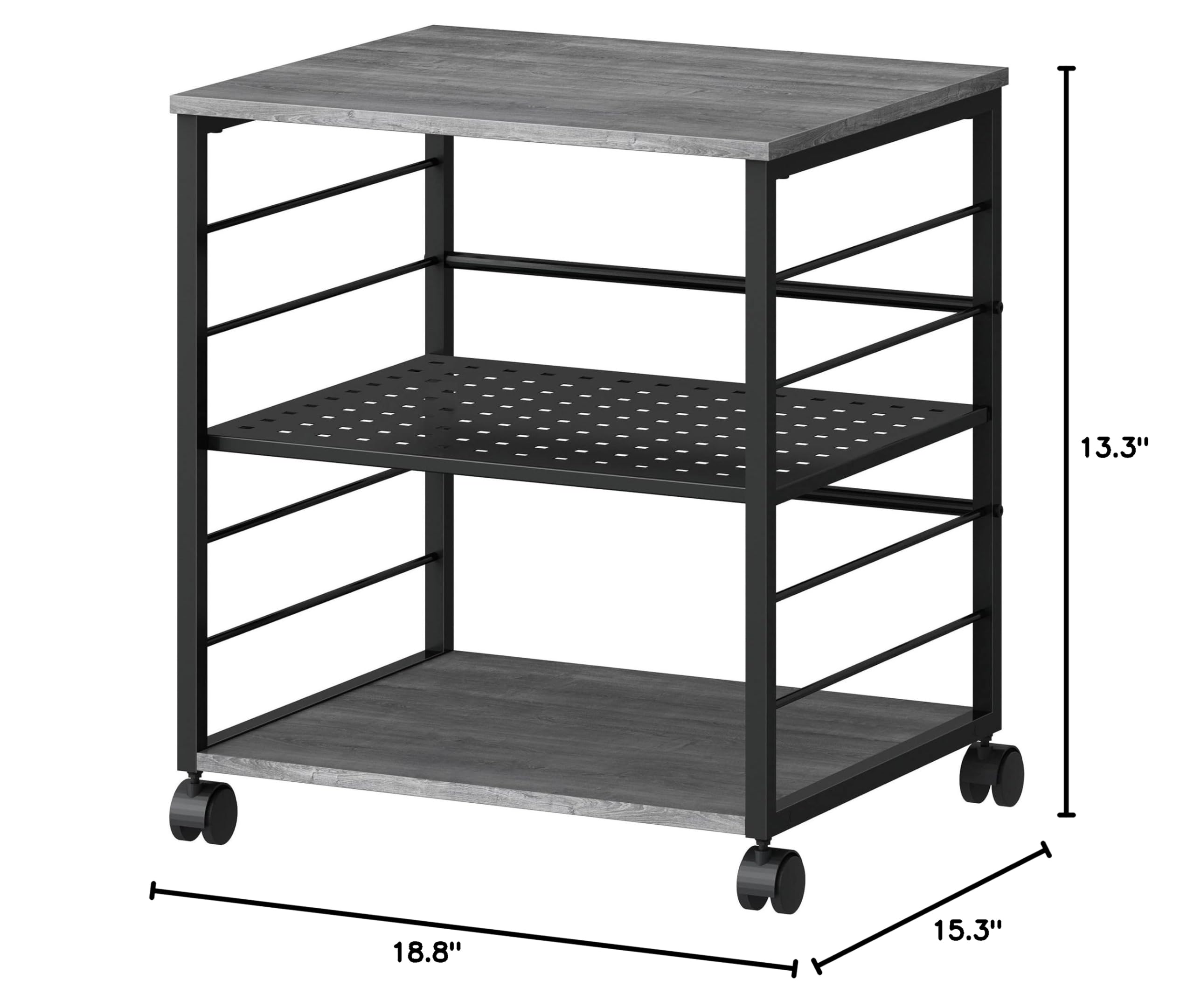 Lorell Under Desk Mobile Machine Stand - Heavy Duty Rolling Cart for Printers, Scanners & Office Equipment - Perfect for Home & Office Workspaces