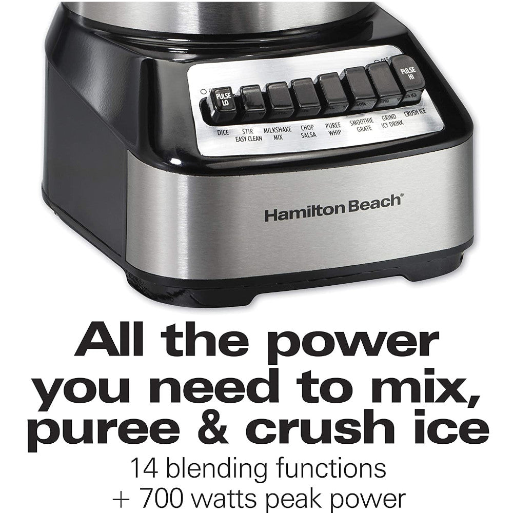Hamilton Beach Wave Crusher Blender 54221 - Powerful 700W Countertop Blender for Smoothies, Shakes & Ice Crushing - Perfect for Home & Kitchen Use