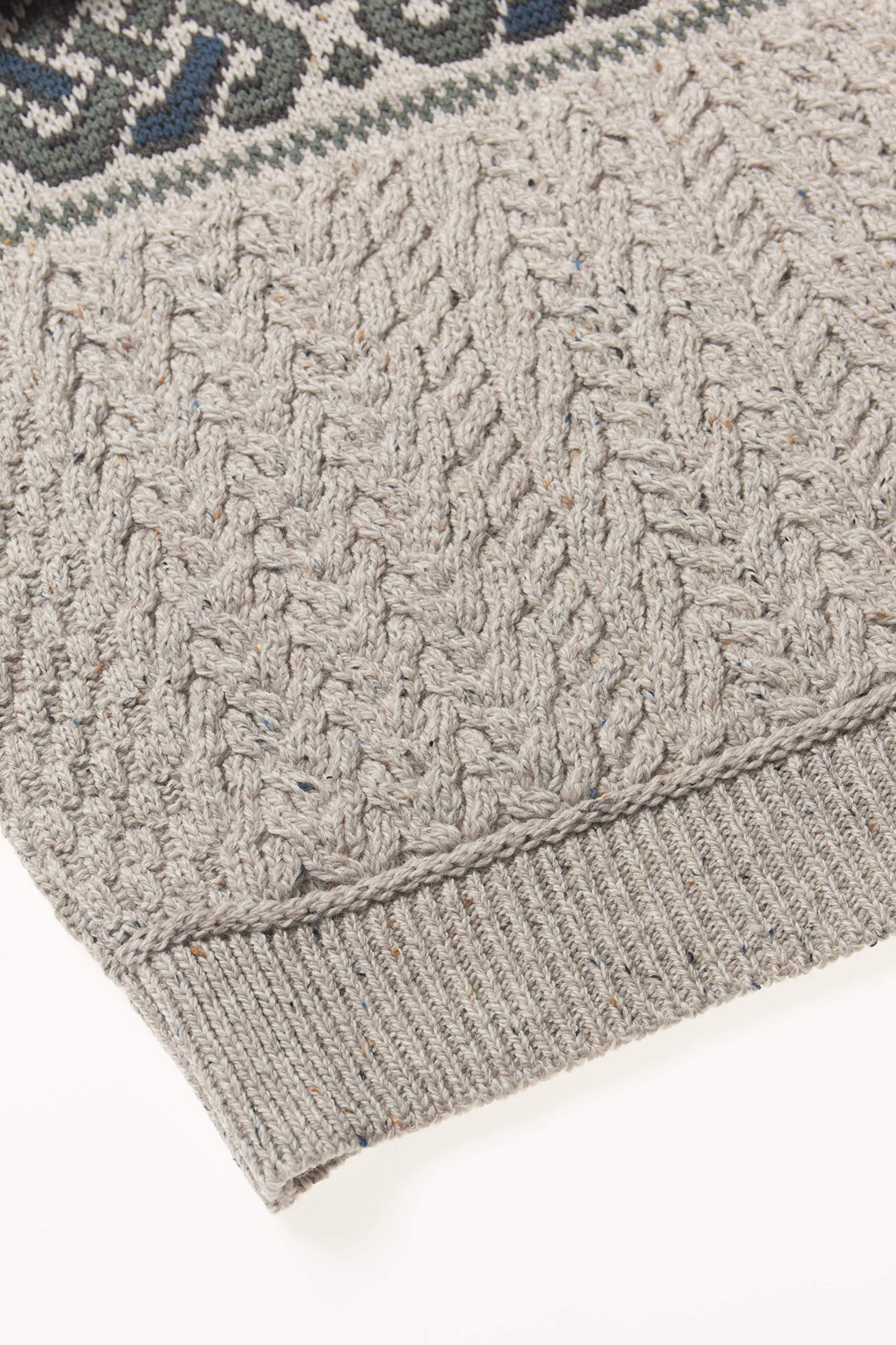 Aran Crafts Men's Irish Cable Knit Half Zip Jacquard Sweater - 100% Merino Wool - Warm Winter Pullover for Outdoor Activities & Casual Wear