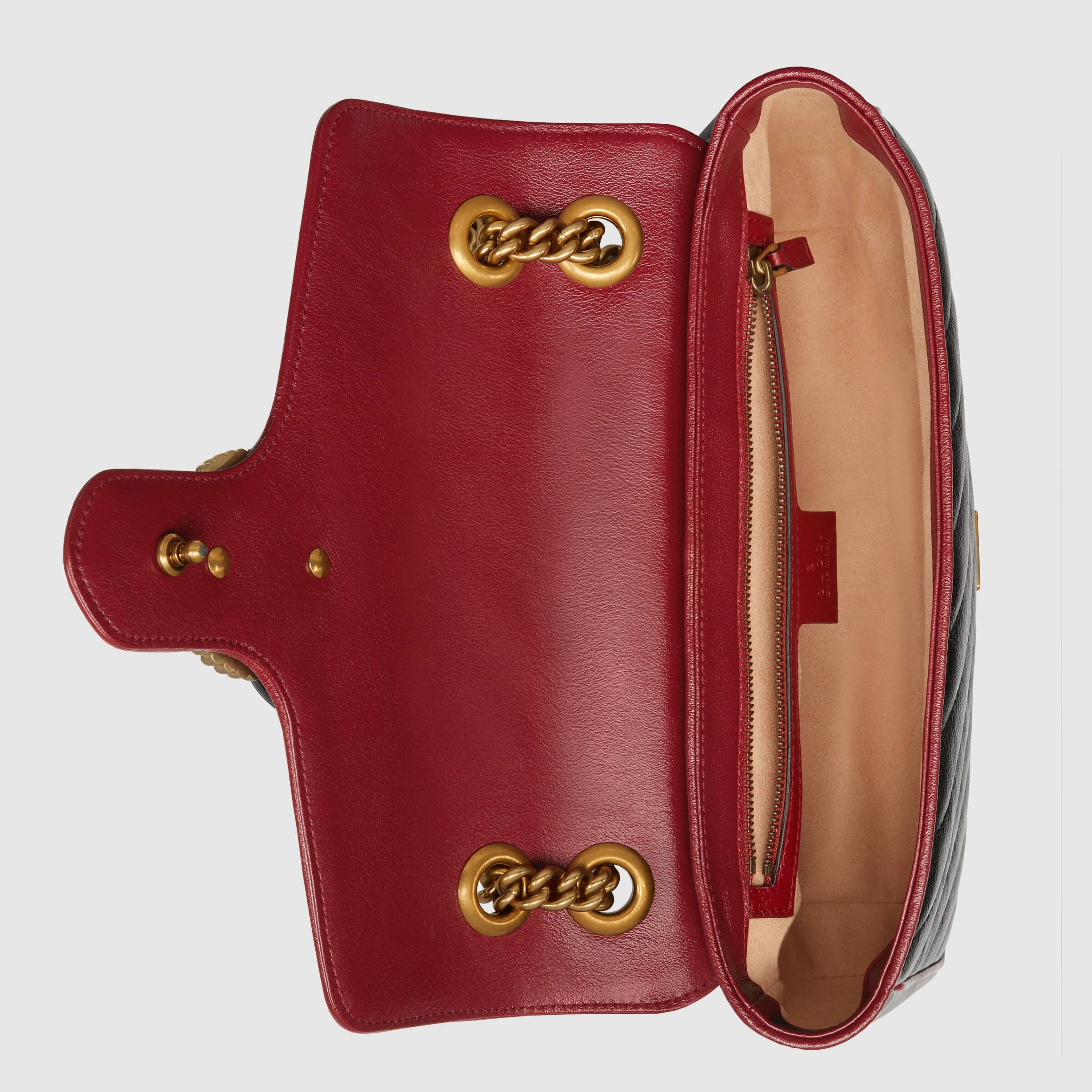Gucci GG Marmont Matelassé Mini Bag in Black & Cerise - Luxury Crossbody Purse for Women, Perfect for Date Night & Evening Events