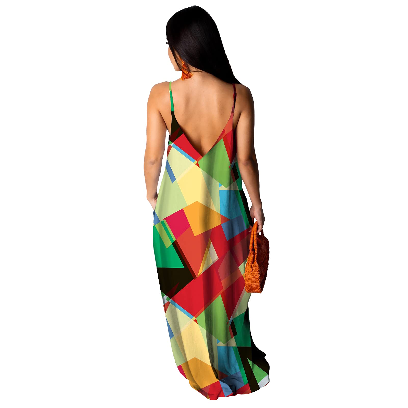 FANDEE Women's Summer Dresses - Casual Bohemian Maxi Sundress for Beach, Vacation & Plus Size | Lightweight Flowy Long Dress for Outdoor Parties, Travel & Romantic Dates
