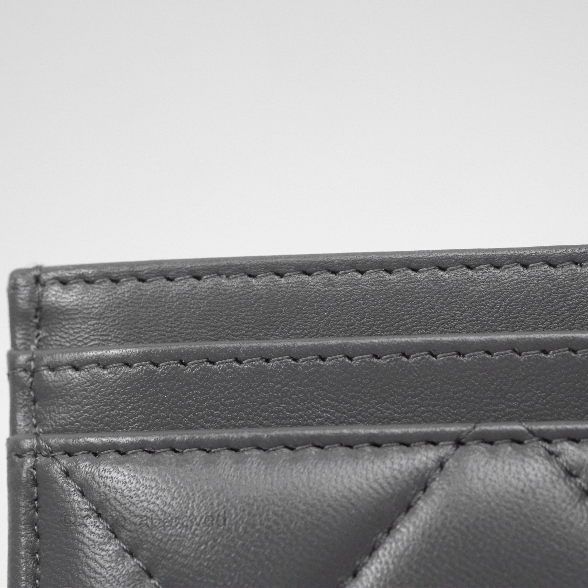 Chanel 19 Quilted Grey Leather Card Holder with Silver Hardware - Luxury Compact Wallet for Everyday Use & Travel