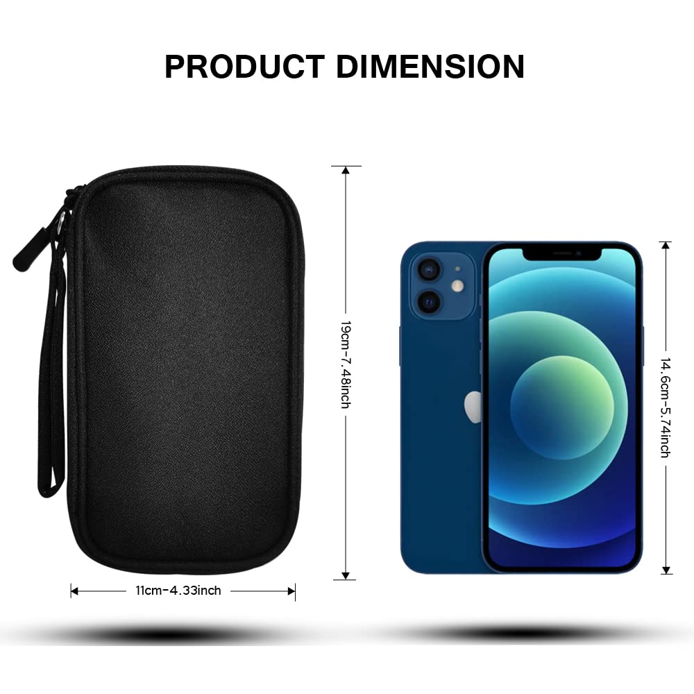 Shockproof Electronics Organizer Bag - Travel Cable & Charger Storage Pouch for Earphones, Power Bank, USB Drives, SD Cards (Black) | Perfect for Business Trips, Daily Commute & Home Organization