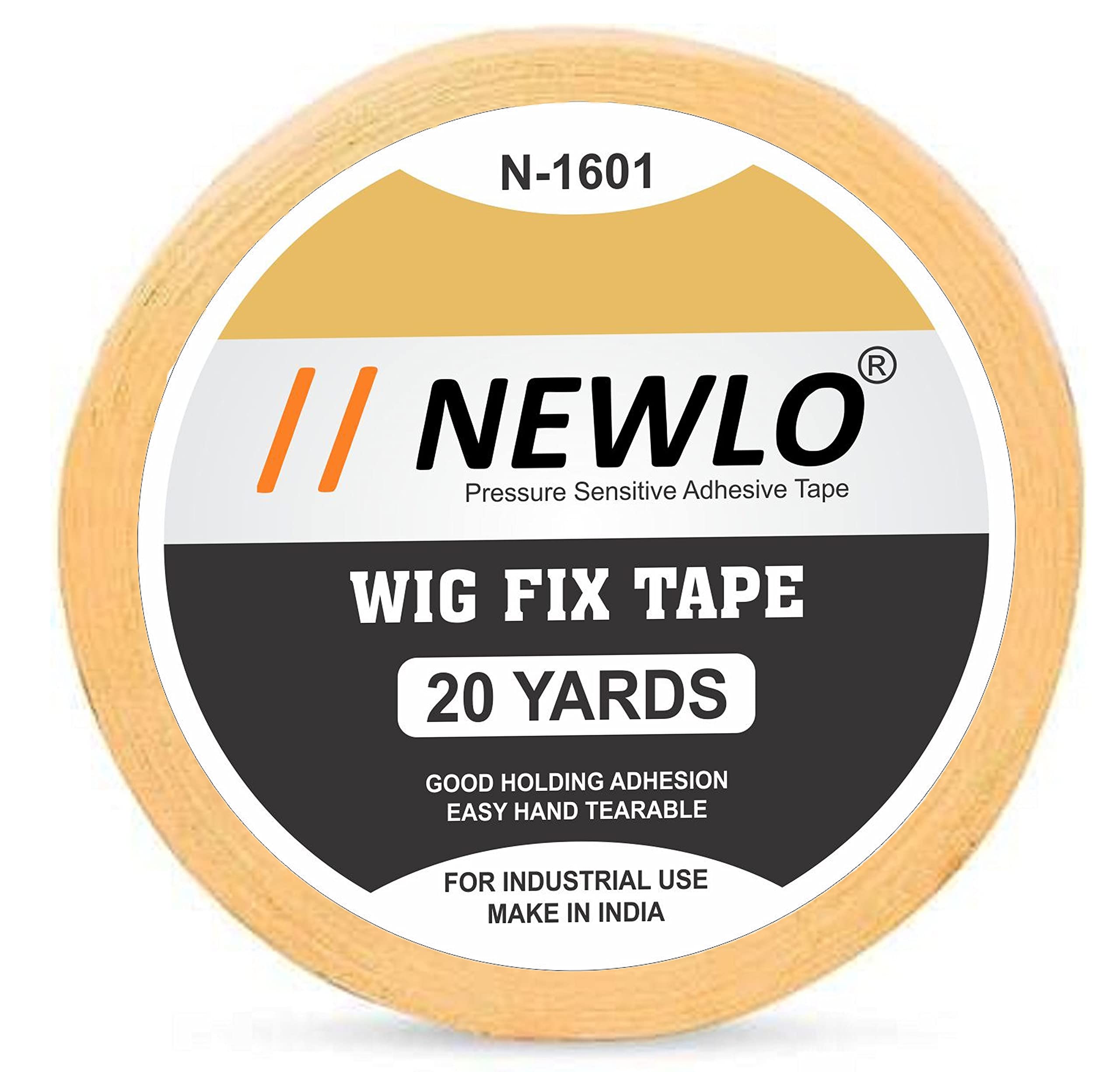 NEWLO Premium Double-Sided Waterproof Cloth Tape for Hair Wigs - 25m Yellow Adhesive | Secure Wig Attachment, Costume & DIY Projects