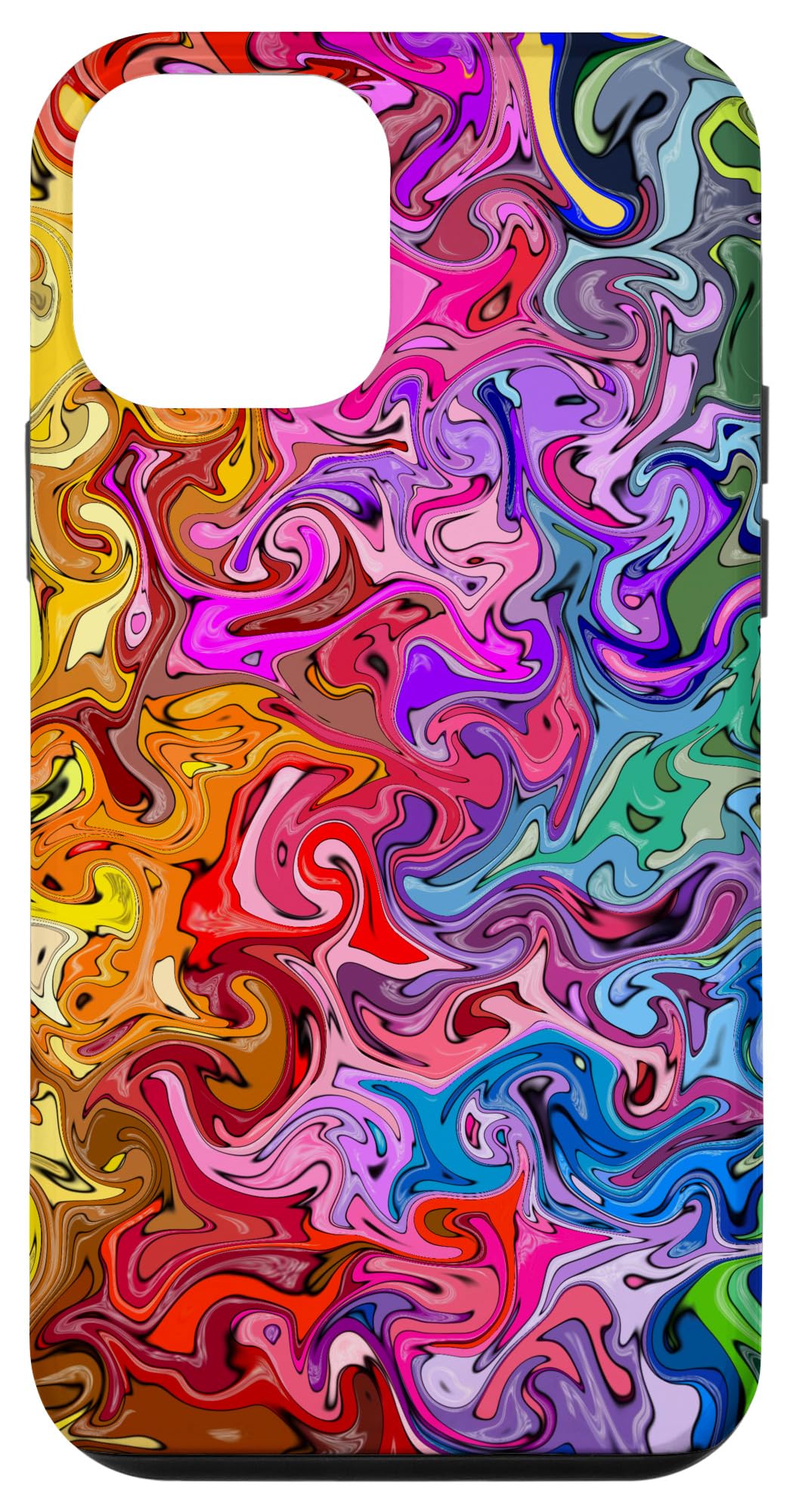 iPhone 12 Mini Case - Colorful Liquid Swirl Design Artsy Groovy Protective Phone Cover | Trendy & Durable for Daily Use, Travel & Fashion Accessory
