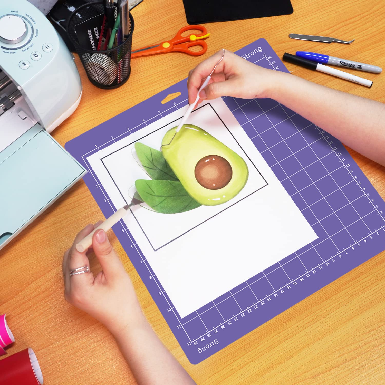 Premium 12x12 Inch Cutting Mats for Cricut Explore One/Air/Air 2/Maker 3/Maker - 4 Pack Adhesive Non-Slip Durable Replacement Mats (Standard/Light/Strong/Fabric) - Perfect for DIY Crafts, Scrapbooking & Vinyl Projects