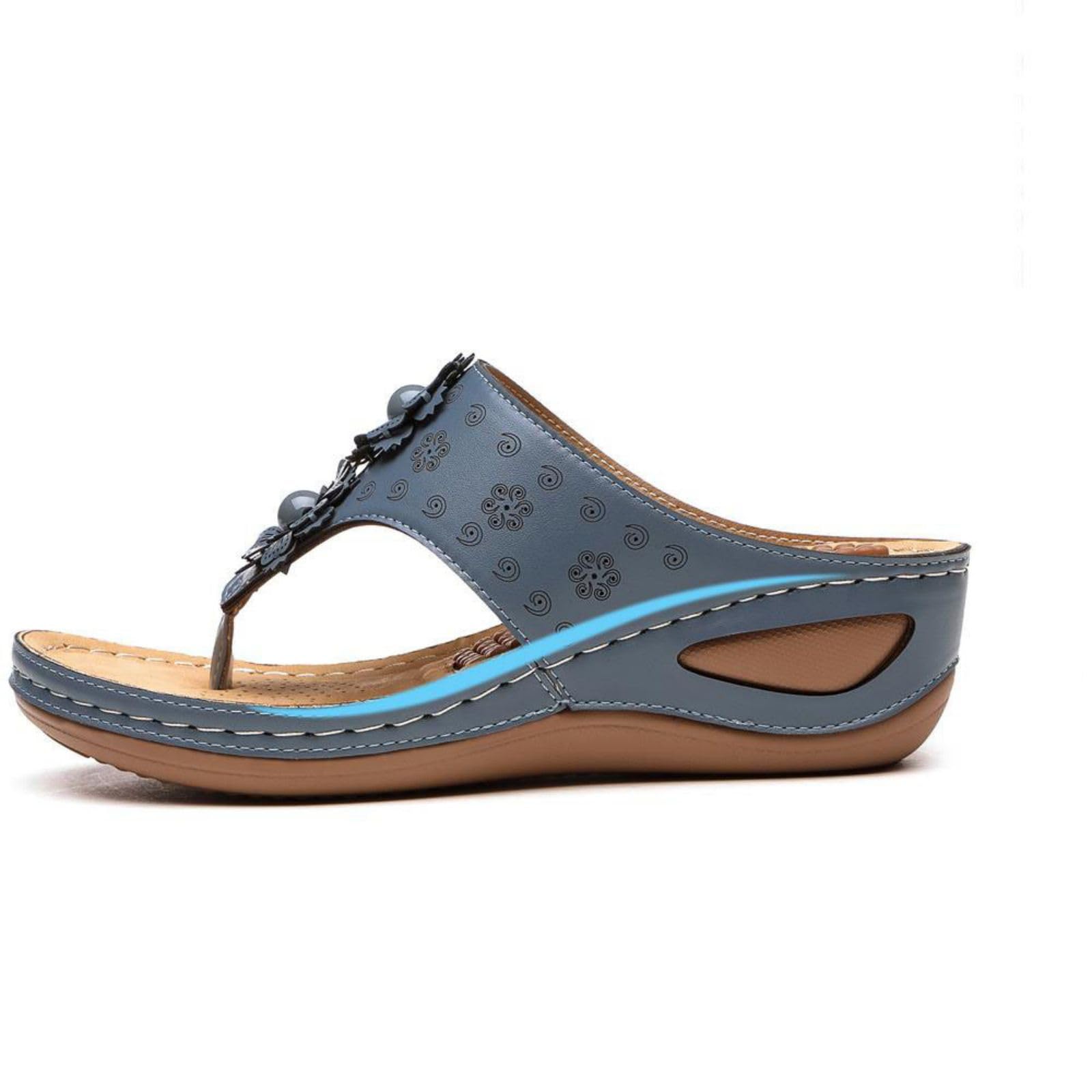 LeSies Women's Comfortable Summer Wedge Flip Flops - Casual Sandals for Beach, Pool & Outdoor Walking