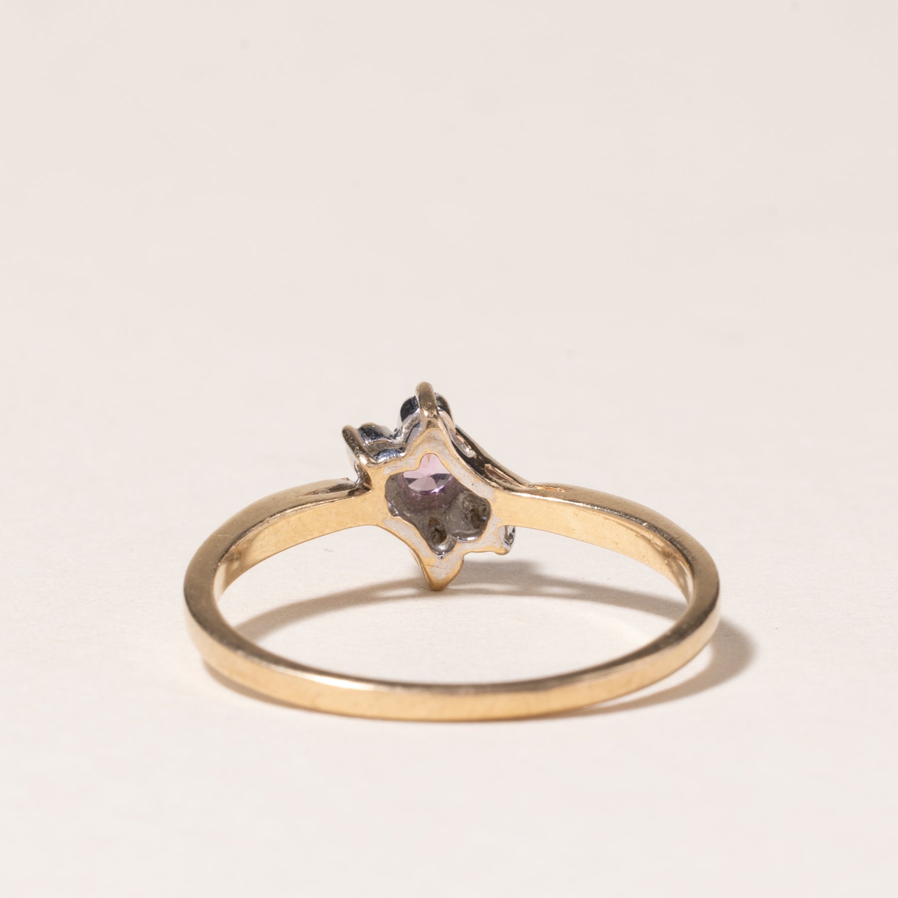 10K Yellow Gold Pink Topaz & Diamond Ring - 0.10ctw Gemstone, 0.02ctw Diamond - Size 5.25 - Elegant Birthstone Jewelry for Women - Perfect for Anniversary, Birthday & Valentine's Day Gifts