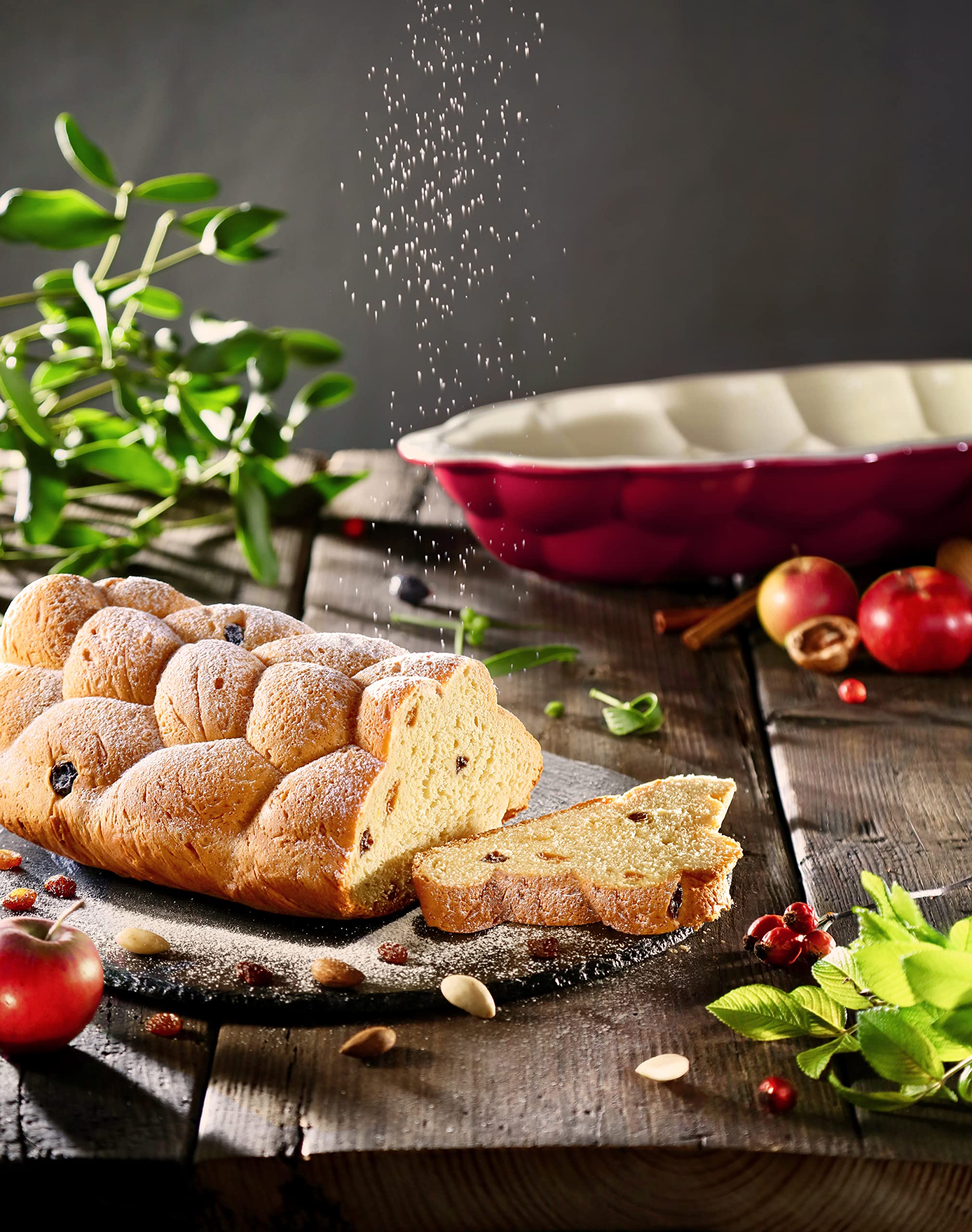 Tescoma Braided Ceramic Bread Mold - Red | Non-Stick Loaf Pan for Homemade Bread, Perfect for Baking Artisan Sourdough & Brioche | Ideal for Home Bakers & Kitchen Enthusiasts