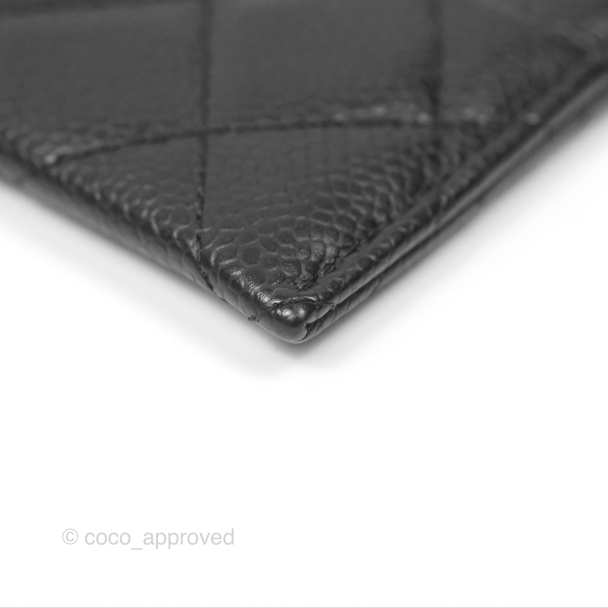 Chanel Classic Black Flat Card Holder - Genuine Caviar Leather with Gold Hardware - Perfect for Everyday Use & Gift Giving