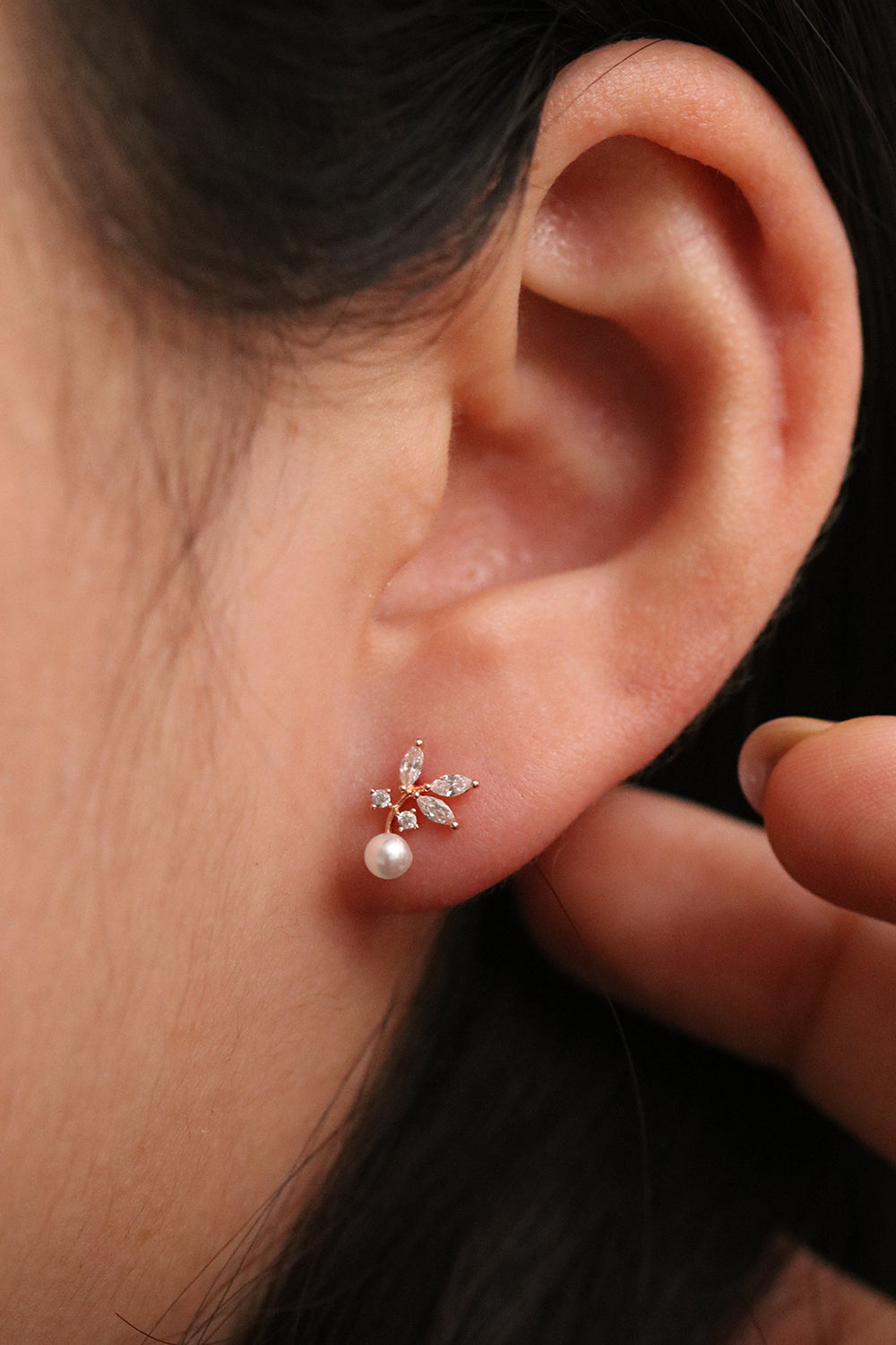 Elegant Cubic Branch Pearl Earrings for Women - Dainty Pearl Stud Earrings for Daily Wear, Parties & Special Occasions