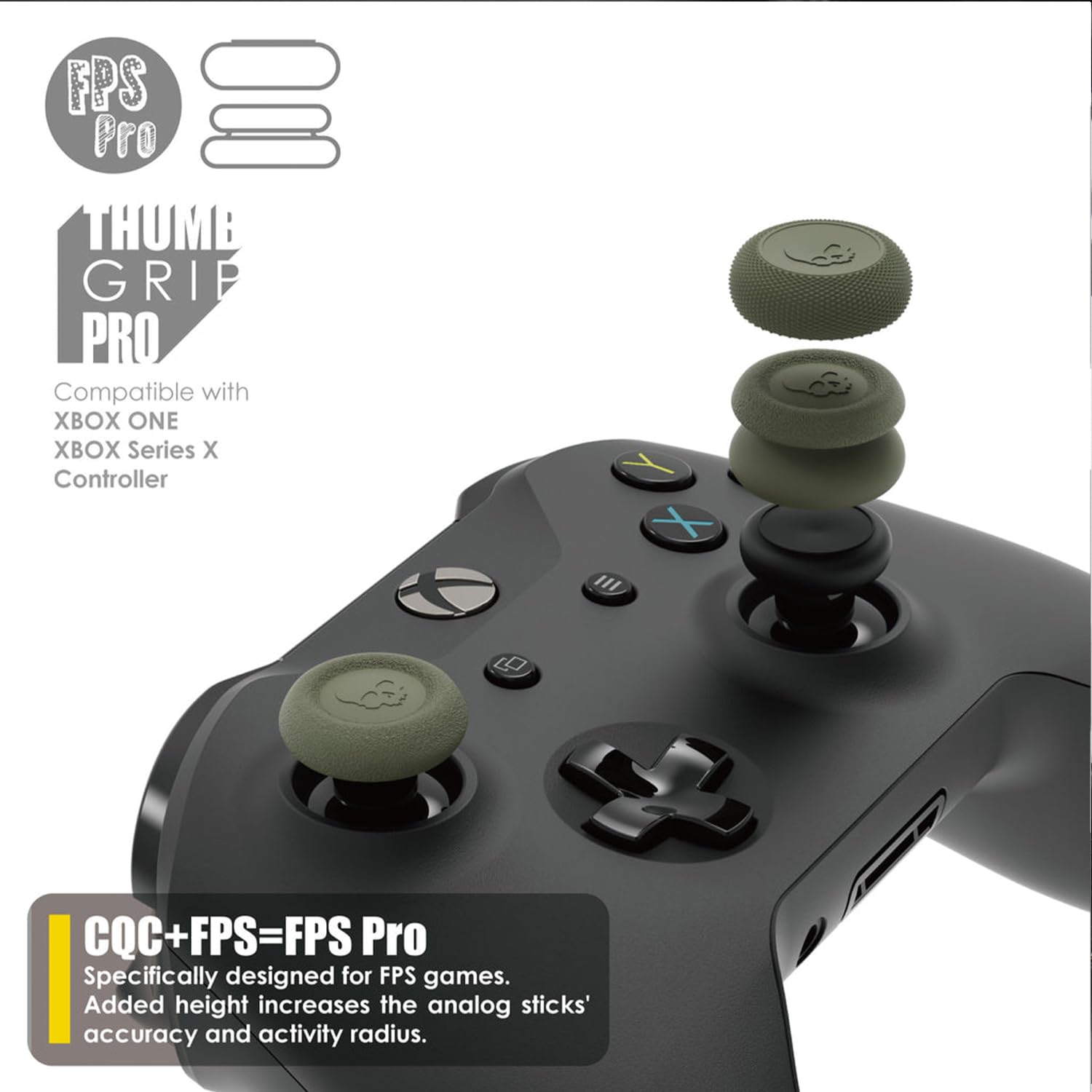 Skull & Co. Xbox Controller Thumb Grips - 6-Pack Black Analog Stick Covers for Enhanced Grip & Comfort | Compatible with CQC, FPS & Skin Styles | Perfect for Gaming, Esports & Long Play Sessions