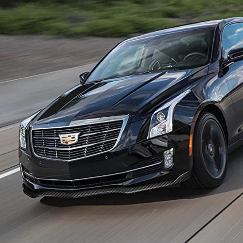 Carbon Fiber Front Bumper Lip Splitter Kit (3PCS) for 2015-2018 Cadillac ATS - JDM Style PU/699/PCF Design - Perfect for Street Racing & Car Shows