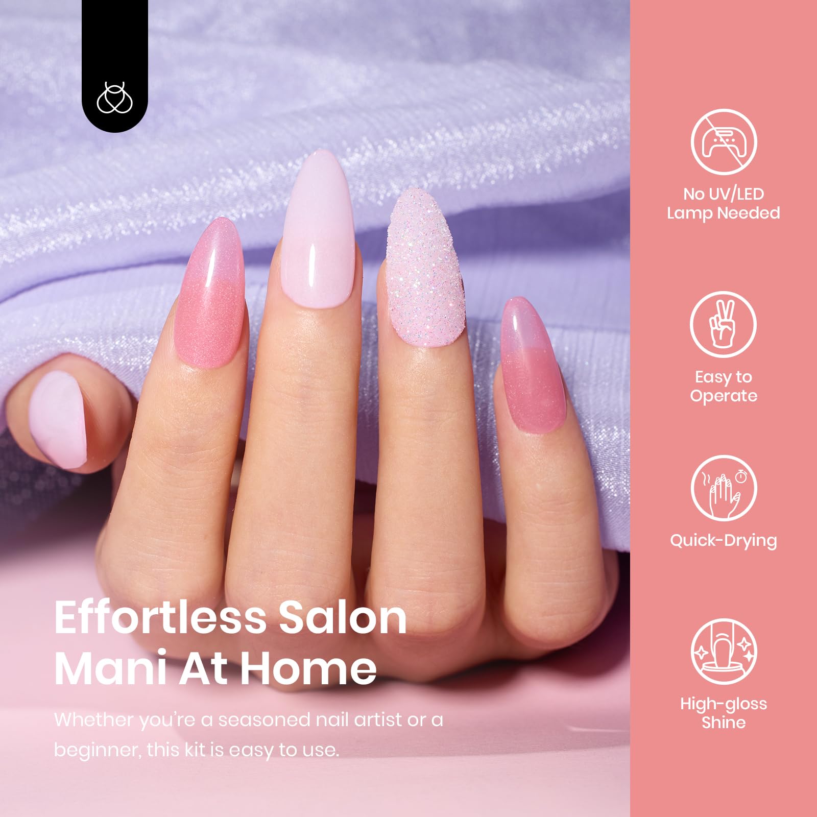 Beetles Dip Powder Nail Starter Kit - 7 Colors (Nude, Pink, Brown, White & Translucent) with Complete Accessories for DIY Manicure | Perfect for Home Nail Art, Salon Professionals & Gift Giving
