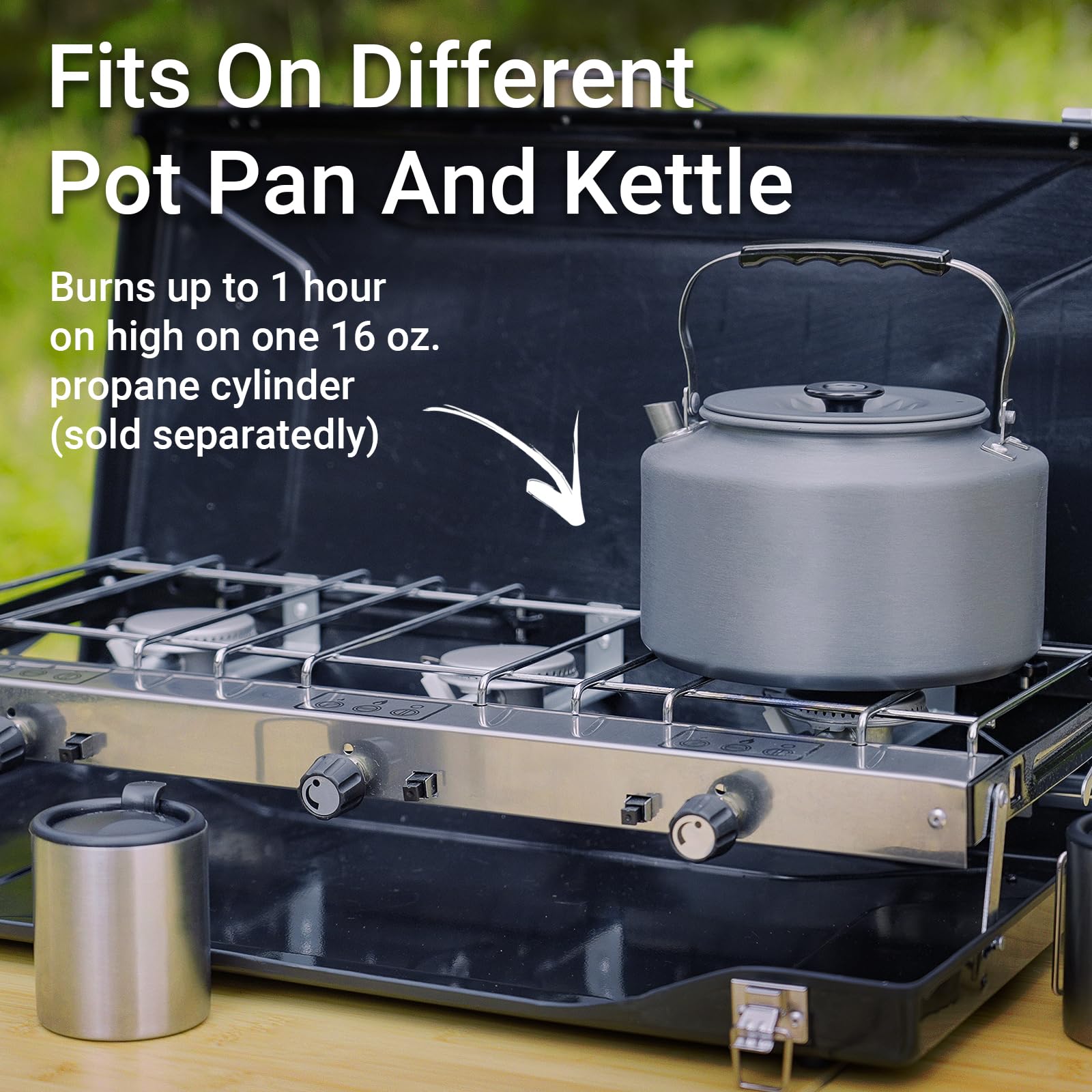 3-Burner Propane Camping Stove 19800 BTUs - Portable Outdoor Cooking Stove with 3 Adjustable Burners & Built-in Handle - Perfect for Car Camping, Backyard BBQs, Picnics & Tailgating - Ideal for Family Gatherings & Outdoor Adventures
