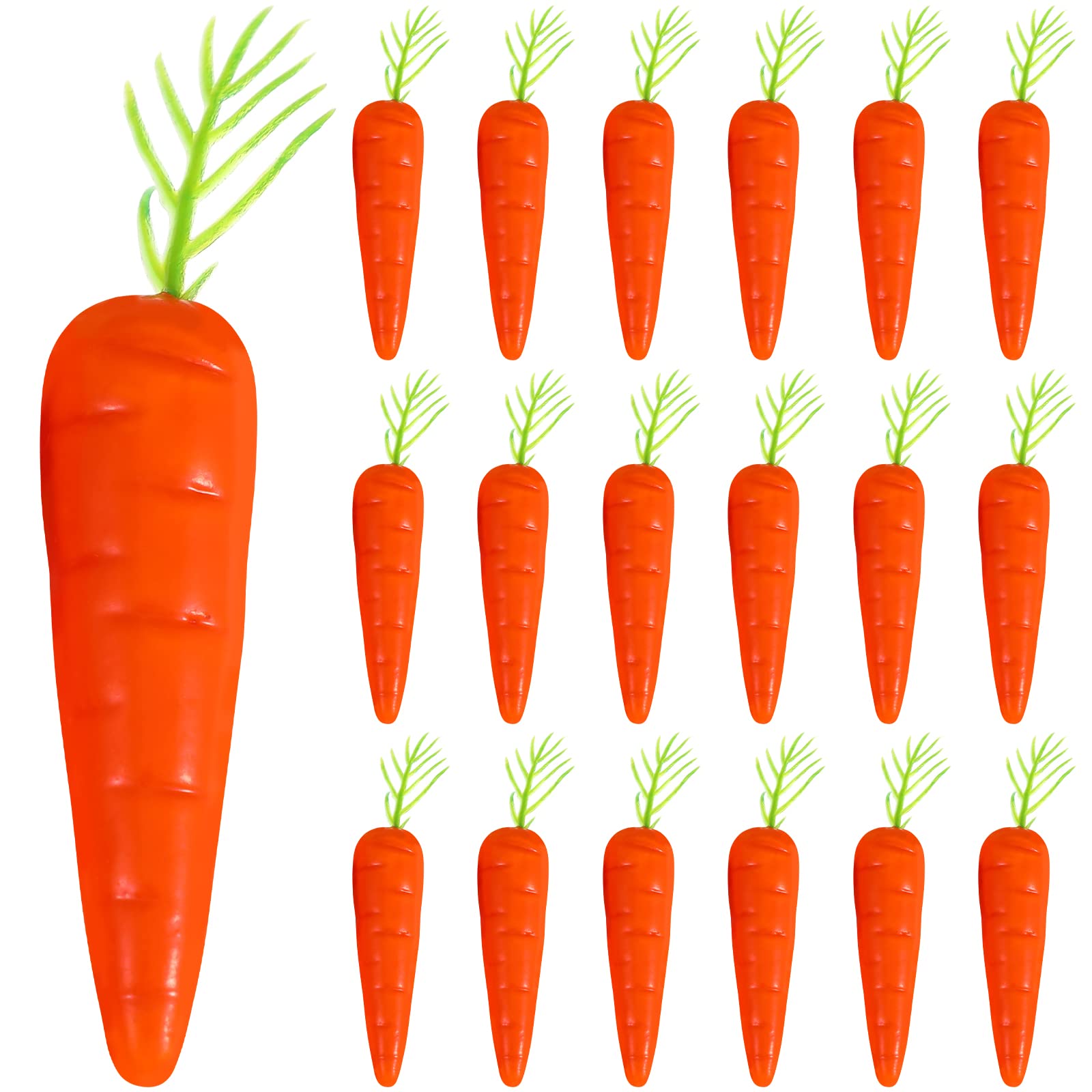 25PCS Mini Artificial Carrots for Crafts - 2.4x0.6 Inch Fake Carrots, Easter Decorations, Landscape Models & DIY Scenes - Perfect for Easter Baskets, Fairy Gardens, and Table Centerpieces