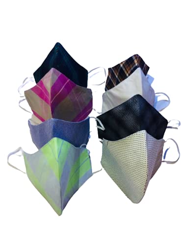 WAZID Reusable Cotton Face Masks - Adjustable, Washable, 8-Pack Multicolor for Men & Women | Perfect for Daily Use, Travel, and Outdoor Activities