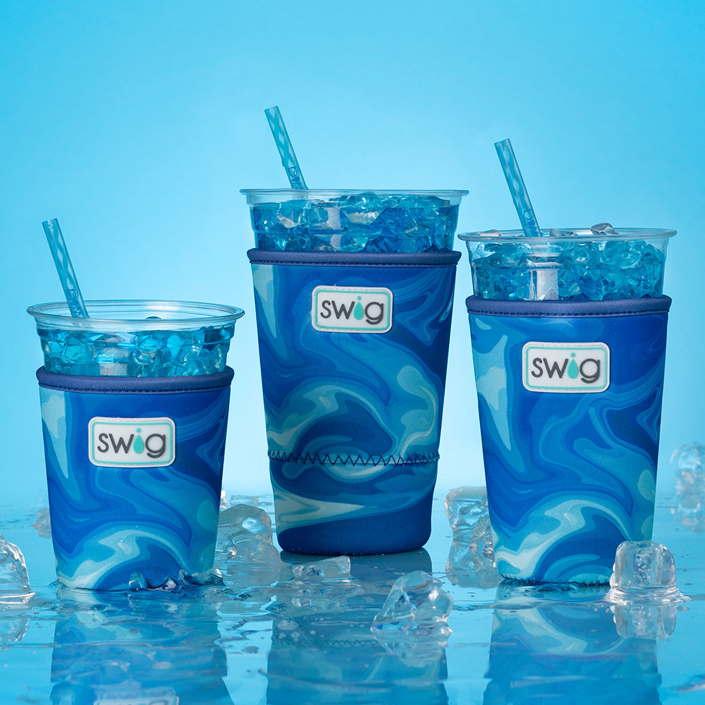 Blue Lagoon Medium Iced Cup Coolie - Insulated Beverage Sleeve for Cold Drinks, Perfect for Iced Coffee, Smoothies, and Summer Cocktails at Home or Outdoor Parties