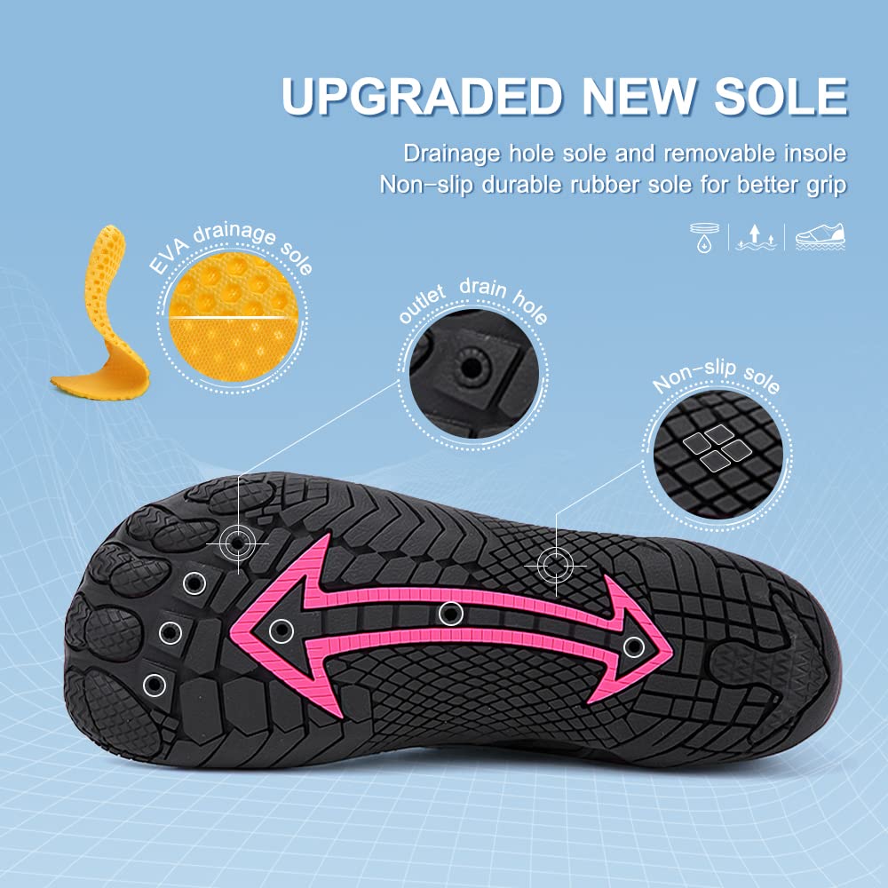**Women's & Men's Quick-Dry Water Shoes - Barefoot Swim Shoes for Beach, Pool, Surf, Yoga & Water Parks - Slip-On Aqua Shoes for Comfort & Safety**    *(Perfect for Swimming, Kayaking, Snorkeling, Boating & Outdoor Water Activities)*