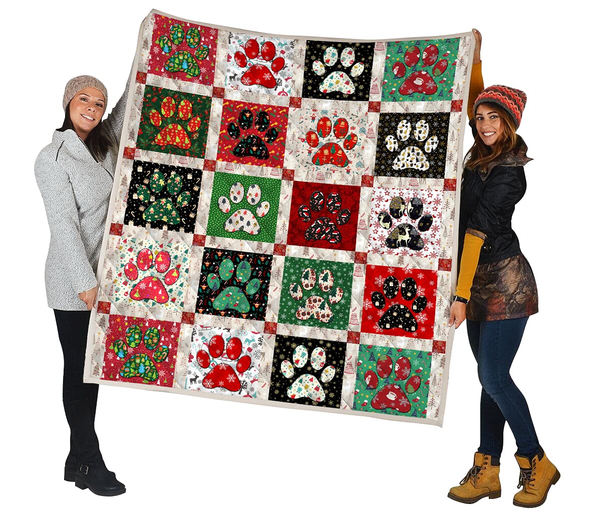 XTRENDZ Cute Dog Pattern Quilts - Super King, Queen & Twin Size Soft Decorative Bedding - Unique Gift for Pet Lovers (Blue) - Perfect for Home Decor, Bedroom & Cozy Living Room