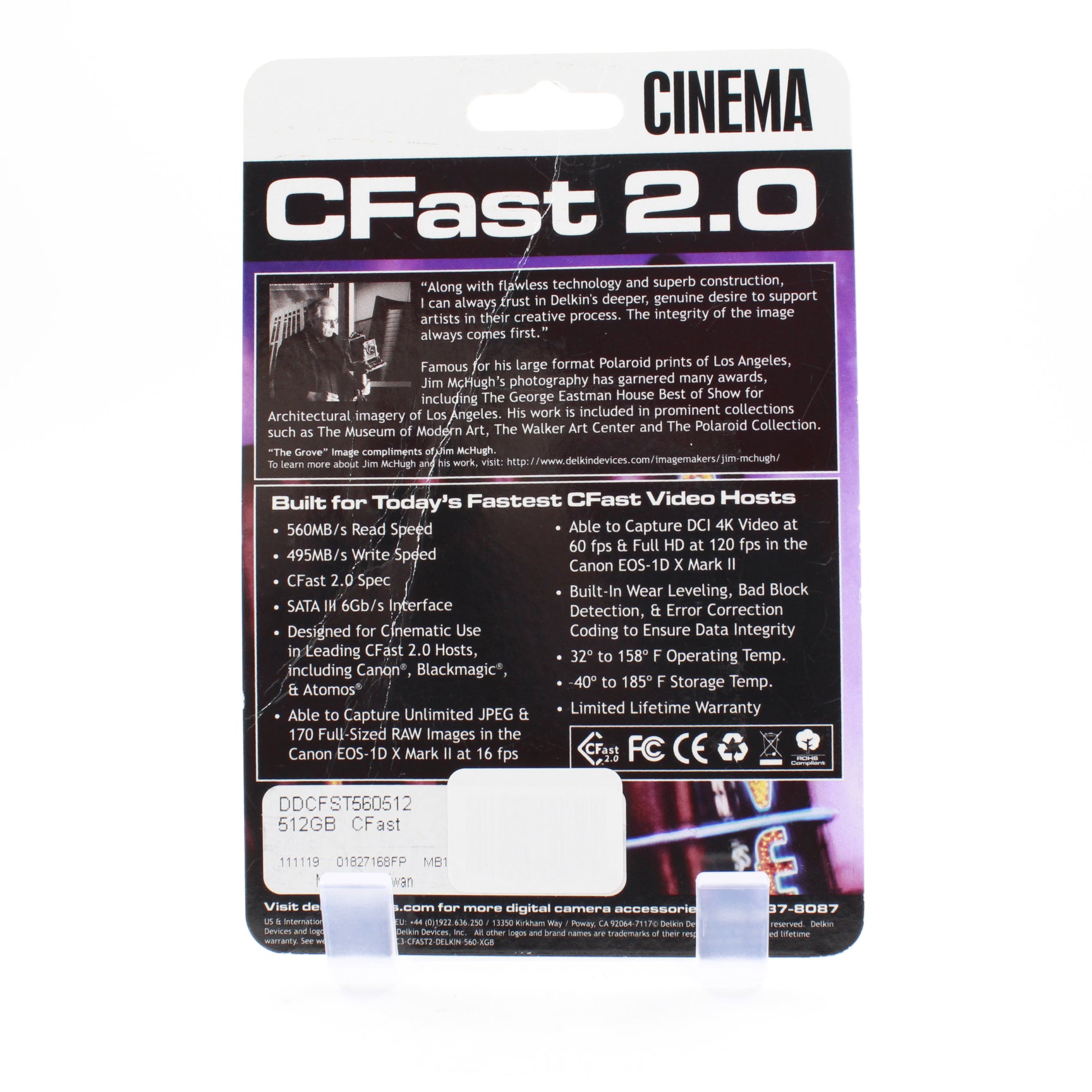 Open Box Excellent Condition Delkin Devices CFast 2.0 Cinema Memory Card 512GB - High-Speed Storage for Professional Cameras, 4K Video Recording & Photography