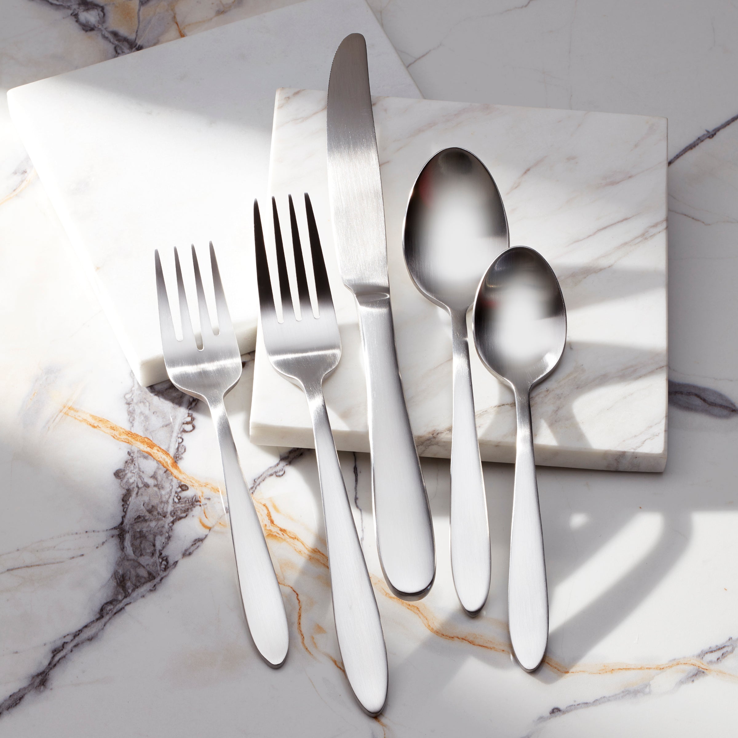 Mooncrest 20-Piece Stainless Steel Satin Flatware Set - Elegant Silverware for Fine Dining, Wedding Registry & Holiday Entertaining