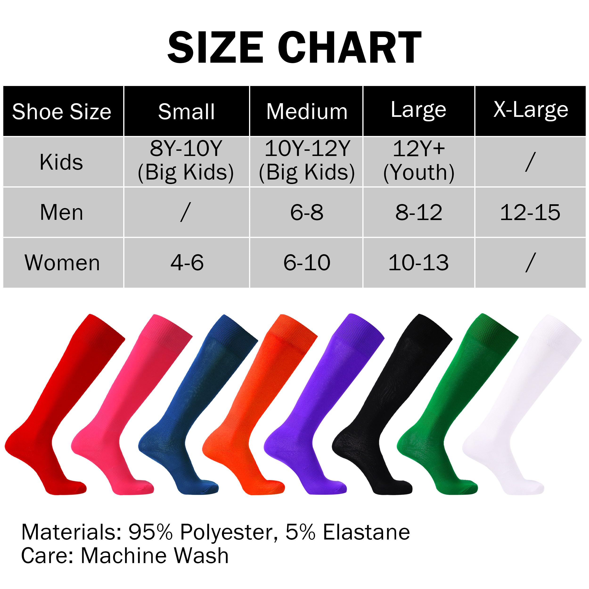 Best Soccer Socks for Men & Women - High Performance Knee-High Baseball/Softball Socks with Cushion & Breathable Fabric (2 Pairs, S-XL) - Ideal for Sports Training, Running, and Team Games
