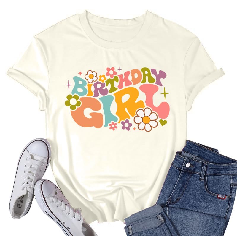 Birthday Girl Shirts for Women - Cute Birthday Squad T-Shirt | Short Sleeve Casual Party Tee | Perfect Birthday Gift for Her | Great for Birthday Parties, Girls Night Out & Celebrations