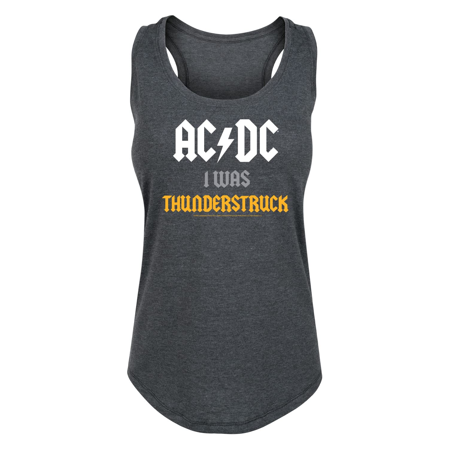 HYBRID APPAREL ACDC Thunderstruck Women's Racerback Tank Top - Rock Music Band Tee for Concerts, Gym Workouts & Casual Wear