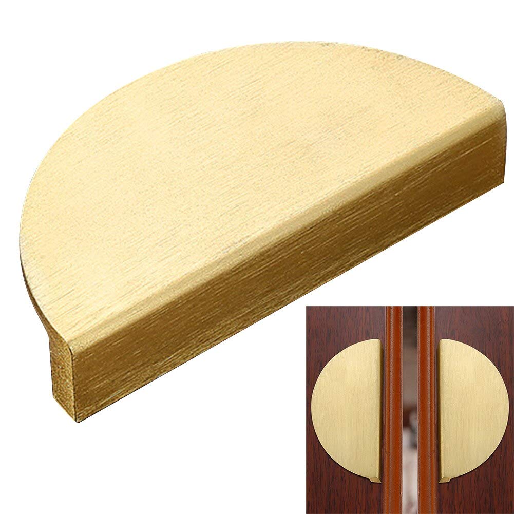 Vintage Aluminum Semi-Circular Drawer Pulls - Antique Cabinet Knobs with Screws for DIY Dresser, Cupboard & Wardrobe - Perfect for Home Decor, Kitchen & Bedroom Furniture Upgrades