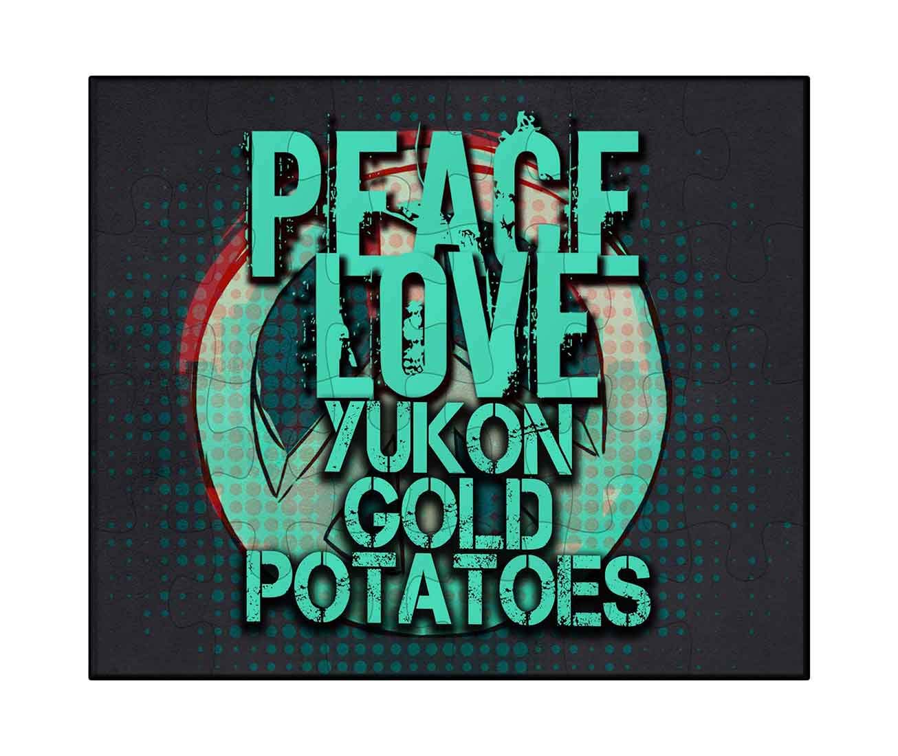Makoroni - Peace Love Yukon Gold Potatoes 30-Piece Jigsaw Puzzle for Adults & Kids - Fun Family Game Night Activity, Home Decor, Stress Relief