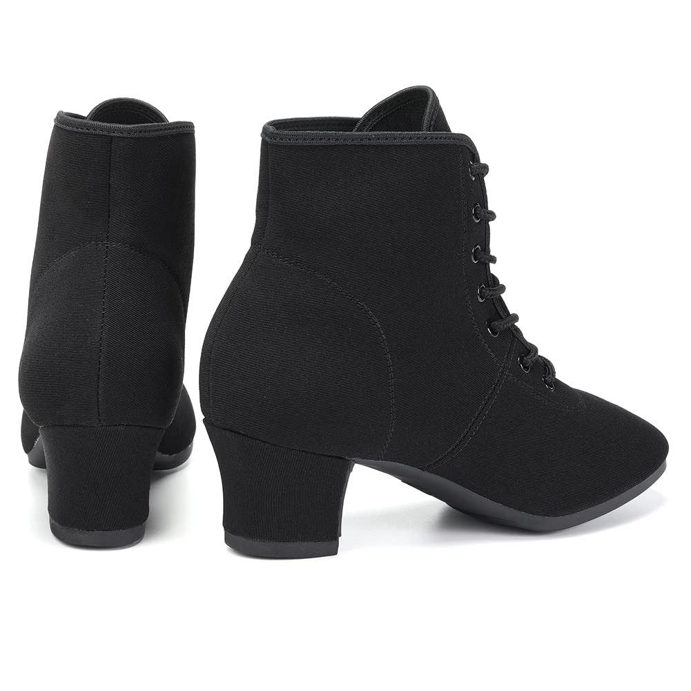 AOQUNFS Women's Latin Dance Shoes - Ballroom Salsa Tango Practice Shoes with Lace-Up Design, Comfortable & Stylish for Professional Performances & Dance Classes (Model GB-NJB)