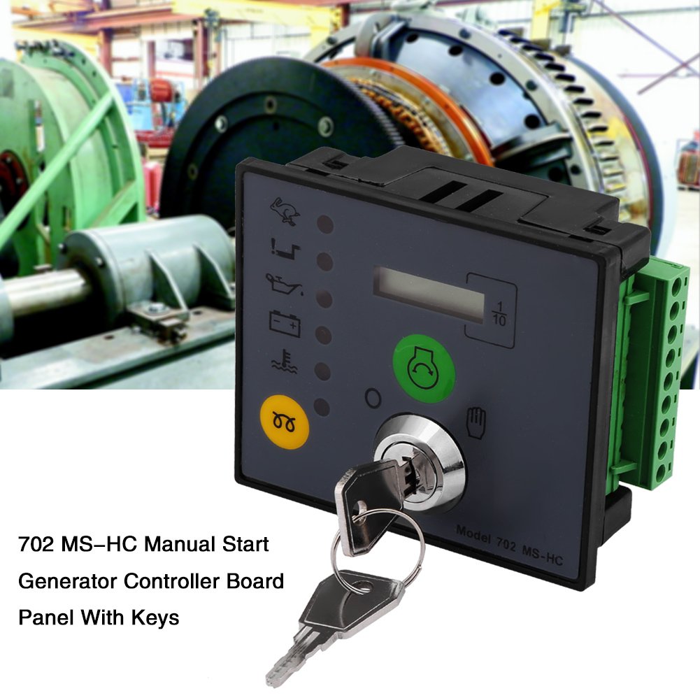 Manual Start Generator Controller Panel with LCD Display & Keys - Generator Control Module for Manual Start/Stop - Perfect for Home Backup Power, RV, Camping & Emergency Use