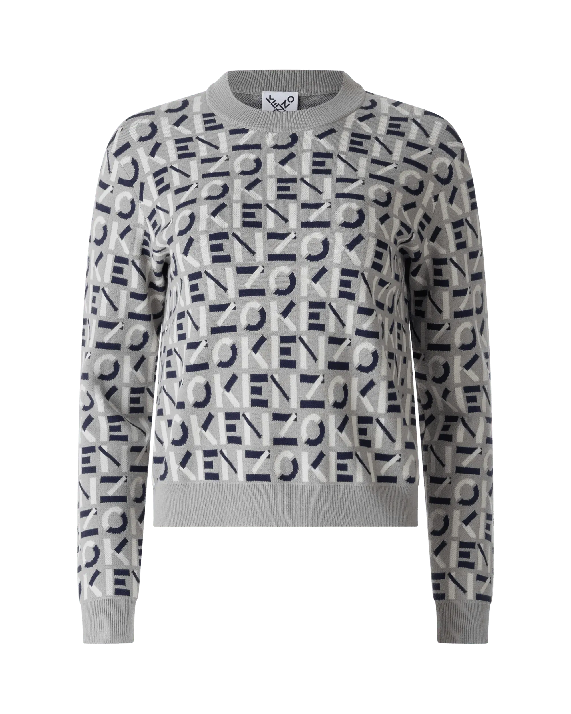 Elegant Monogram Jacquard Sweater for Women - Vintage-Inspired Knit Pullover - Perfect for Fall & Winter Fashion, Office Wear & Casual Outings