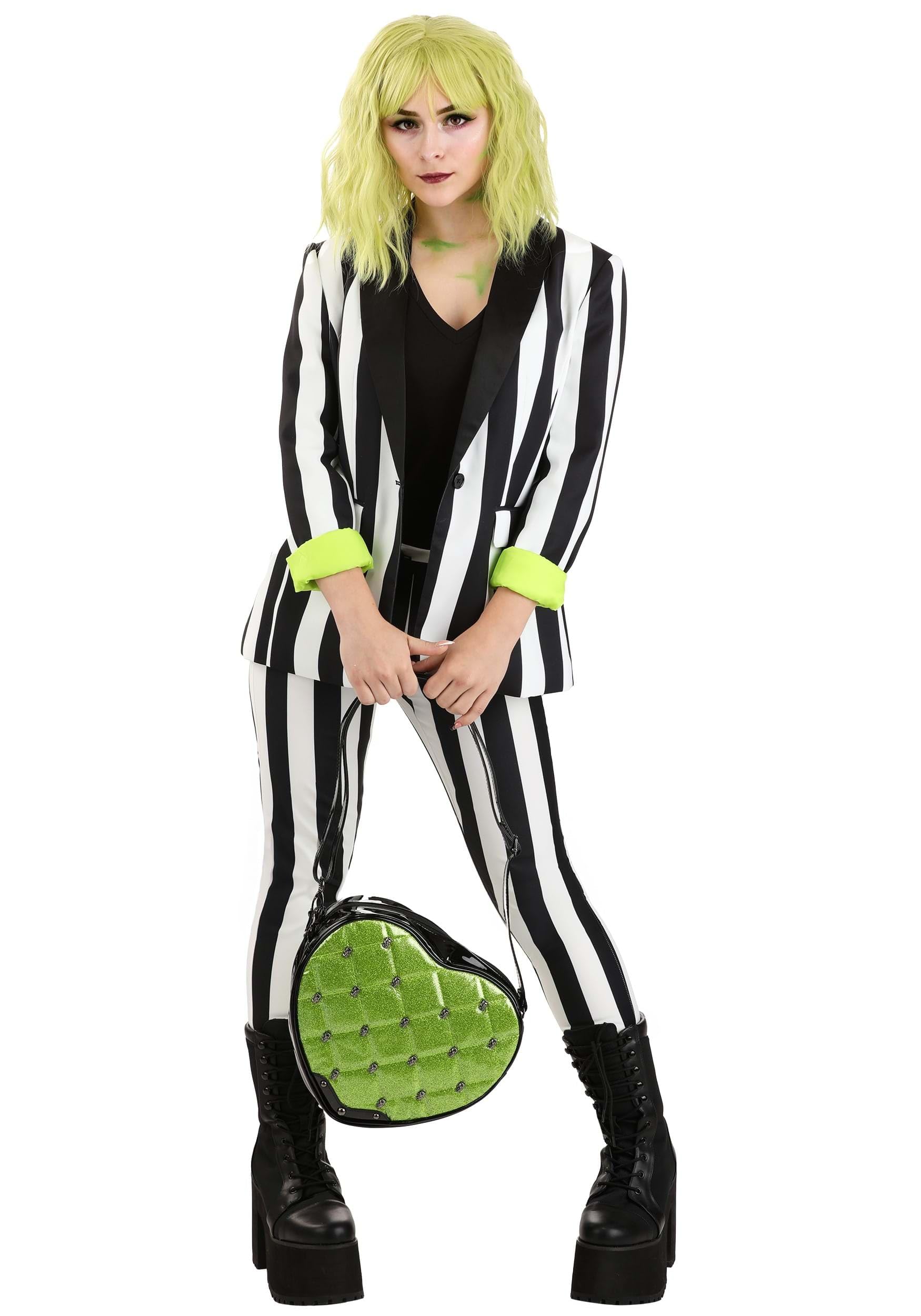 Beetlejuice Print Blazer for Women - Fun Costume Jacket with Unique Print | Perfect for Halloween, Cosplay, and Themed Parties