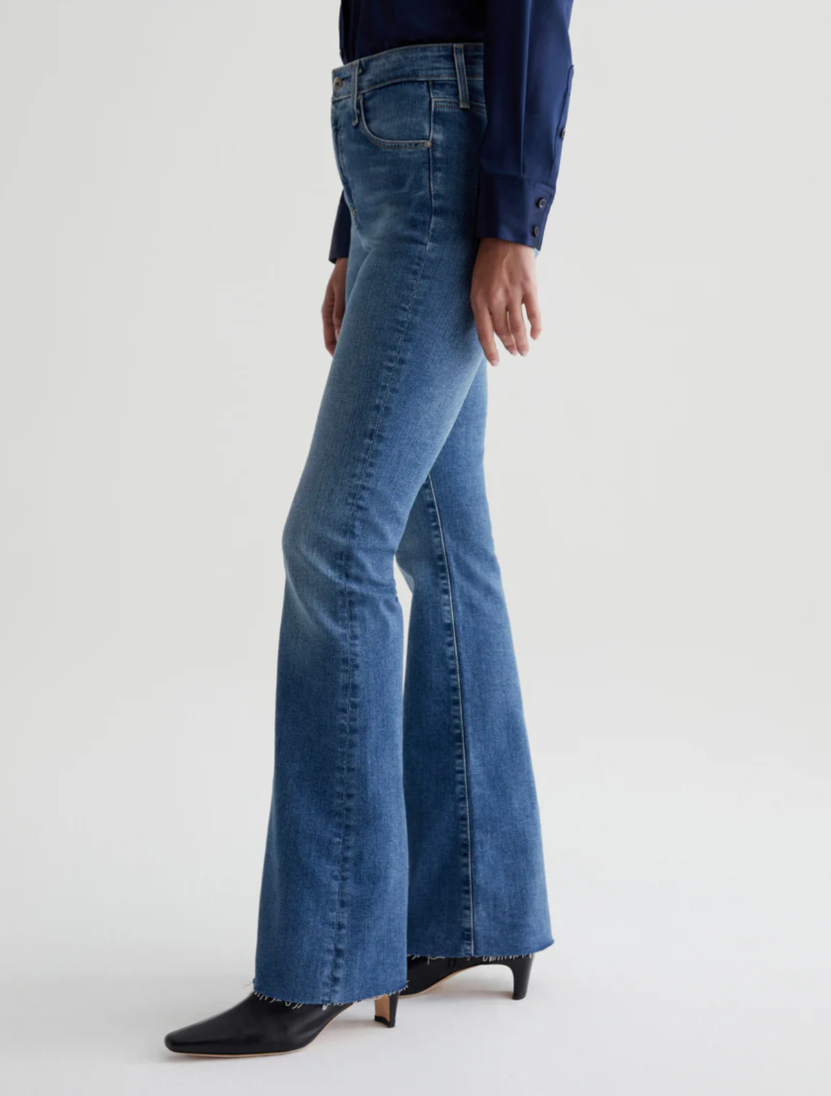 FARRAH Women's Mid Rise Bootcut Jeans in Montecito Wash - Comfortable Stretch Denim Pants for Casual Wear & Everyday Outfits