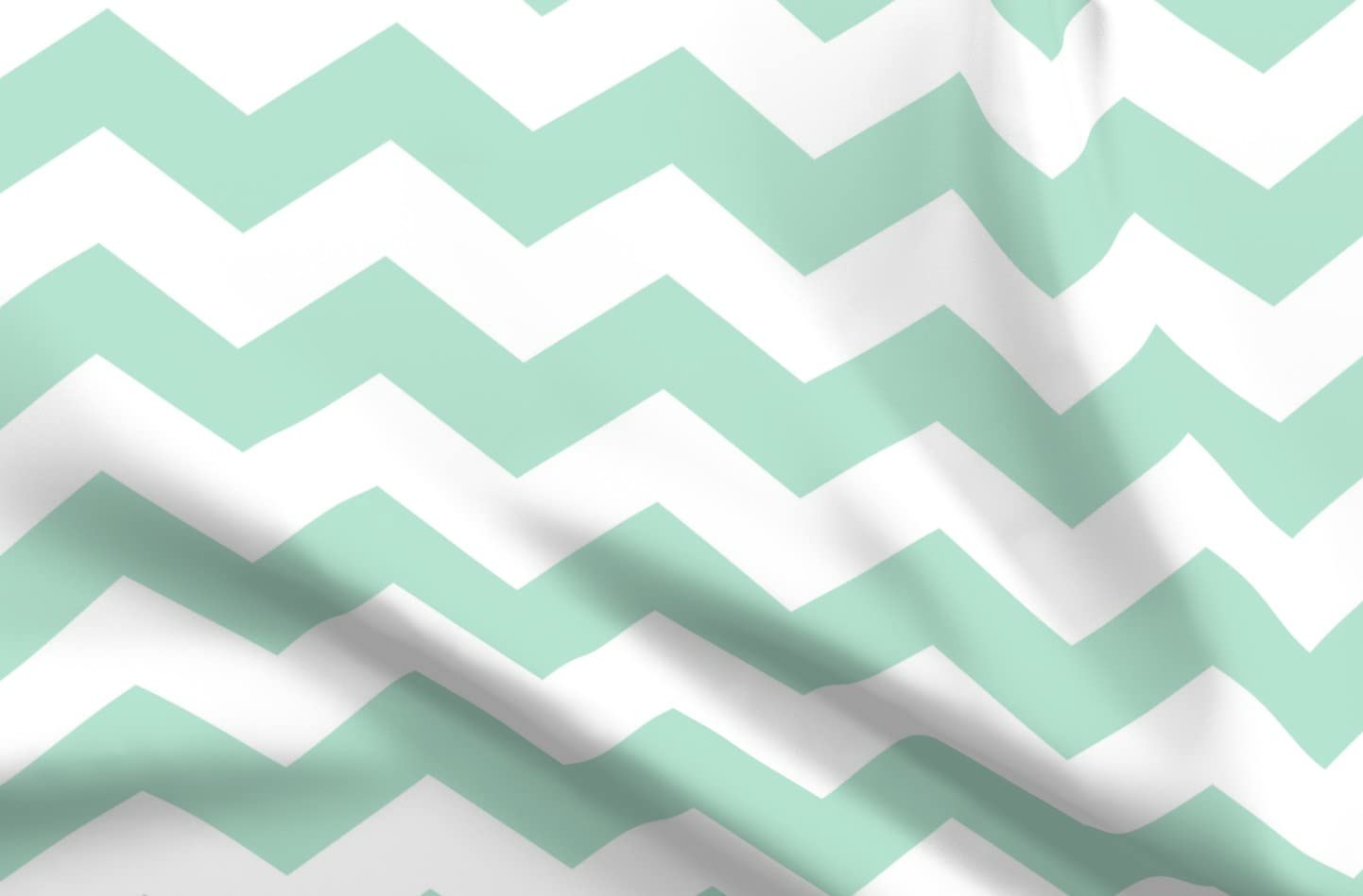 Chevron Mint Green Printed Minky Fabric Fat Quarter by Spoonflower - Soft Plush for Baby Blankets, Quilt Backing & Sewing Projects - Perfect for Nursery Decor, DIY Crafts & Home Accessories