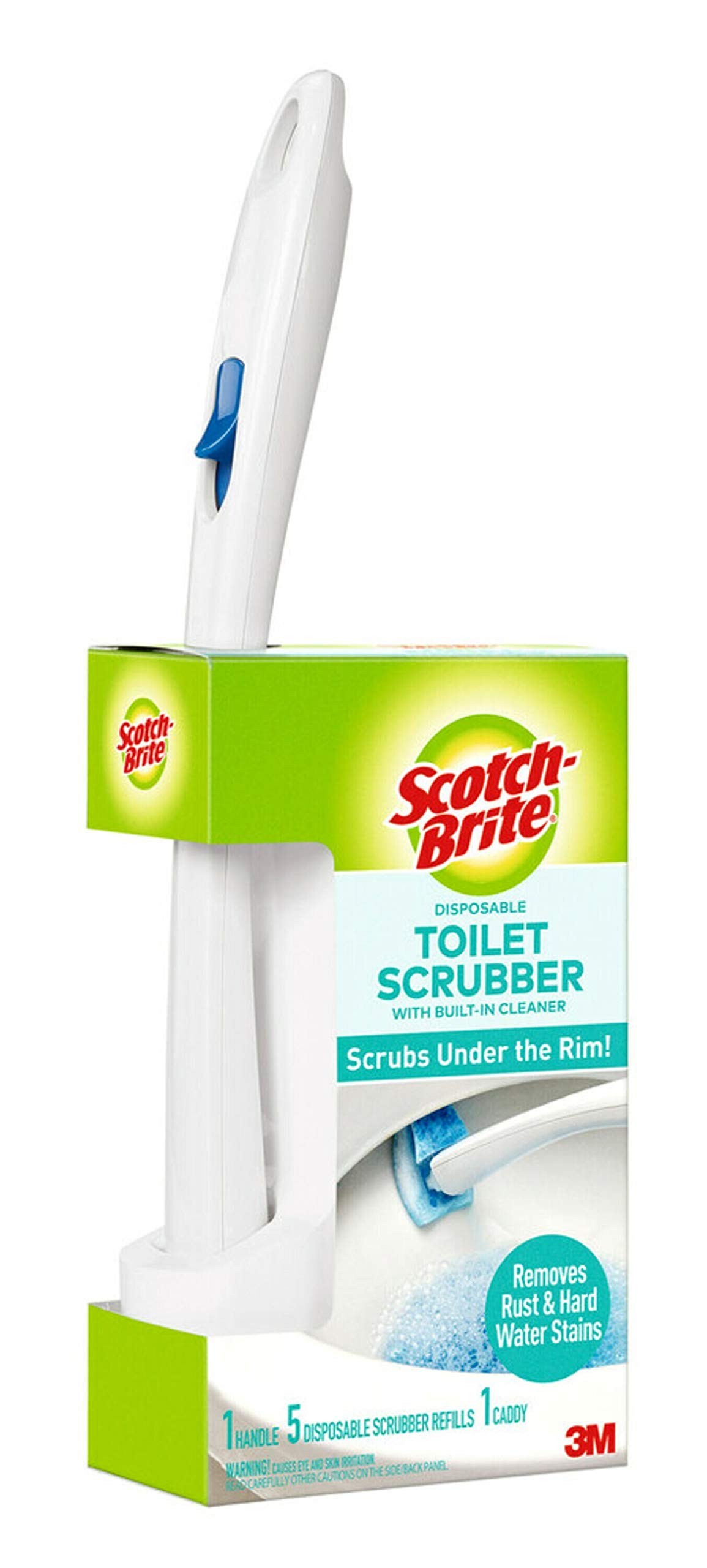 Scotch-Brite Disposable Toilet Scrubber Cleaning System - Heavy Duty Bathroom Cleaning Brush with Handle for Stains & Grime - Perfect for Toilets, Sinks & Tubs