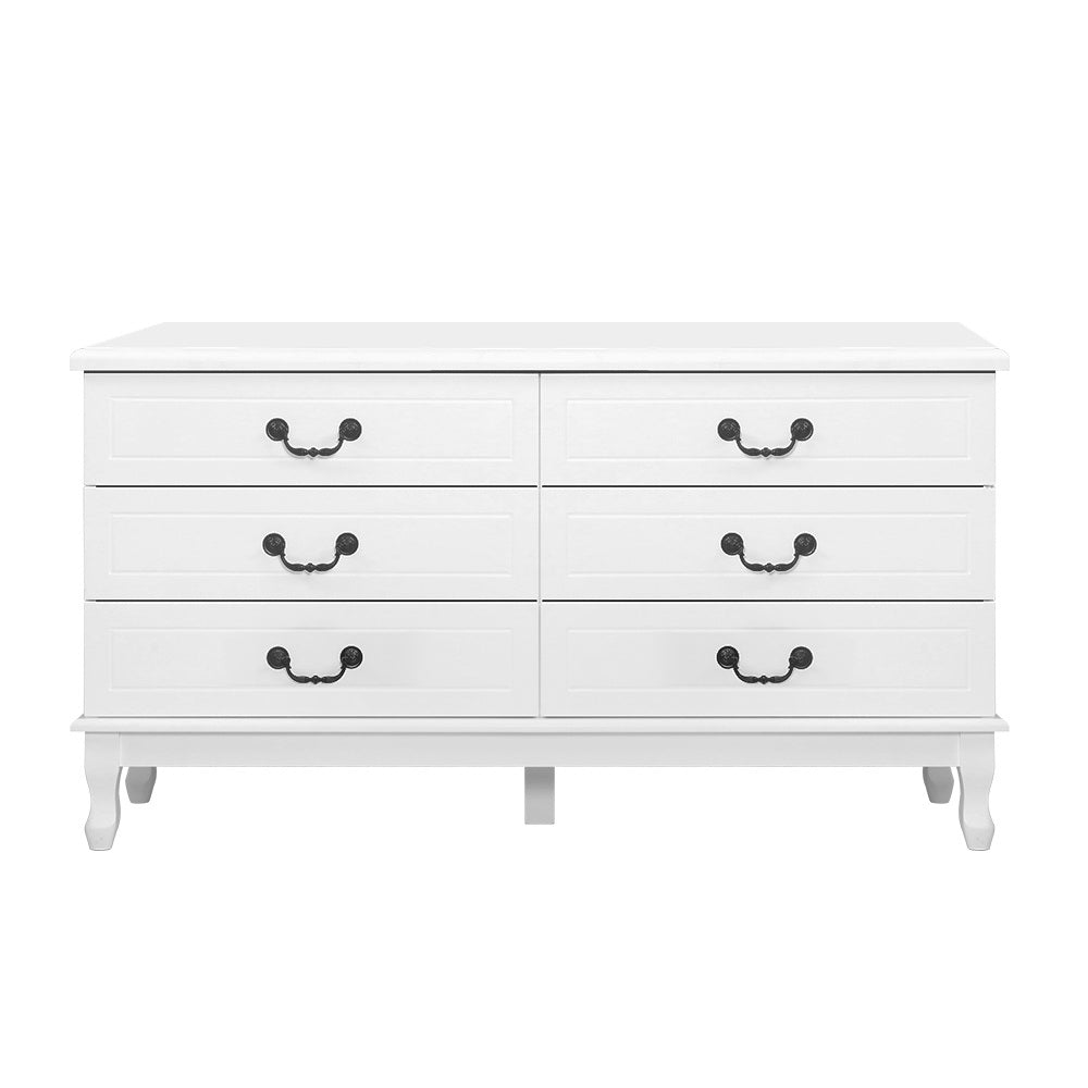 White KUBI 5-Drawer Chest Dresser - Lowboy Storage Cabinet for Bedroom, Living Room & Office - Compact & Stylish Furniture for Small Spaces