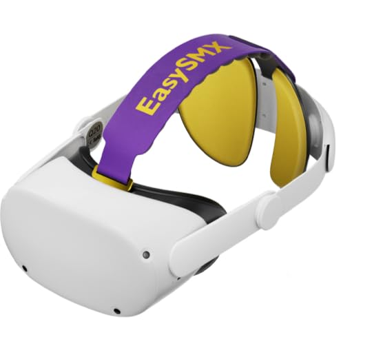 EasySMX Q20 Headset Strap for Oculus Quest 2 - Lightweight Comfortable VR Headband with Cooling Padding & Adjustable Side Straps - Includes Power Bank Mount - Perfect for Gaming, VR Fitness & Extended Play Sessions